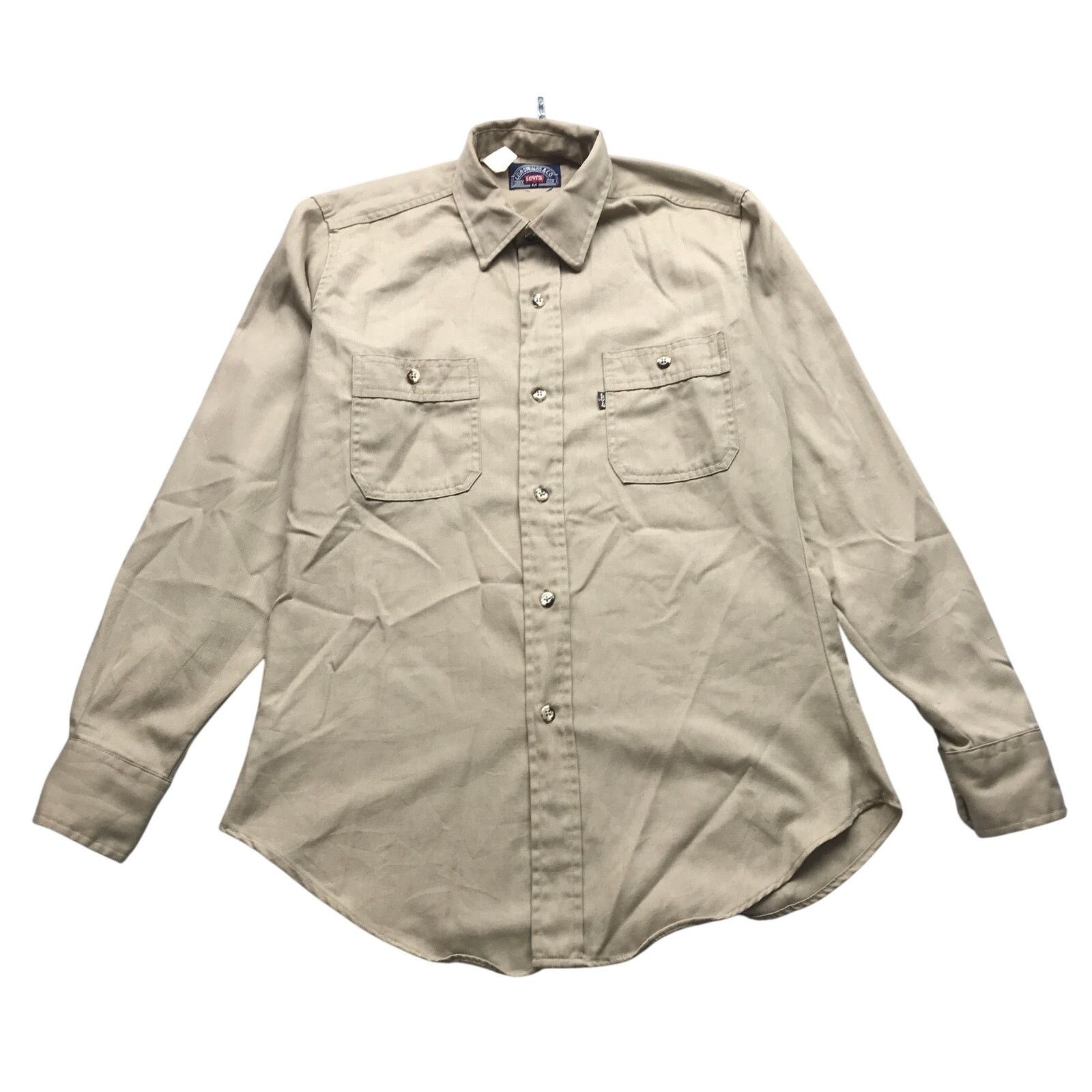 Levi's VTG 80s Levis Work Twill Button Shirt Men Medium Long Sleeve Size US M / EU 48-50 / 2 - 1 Thumbnail
