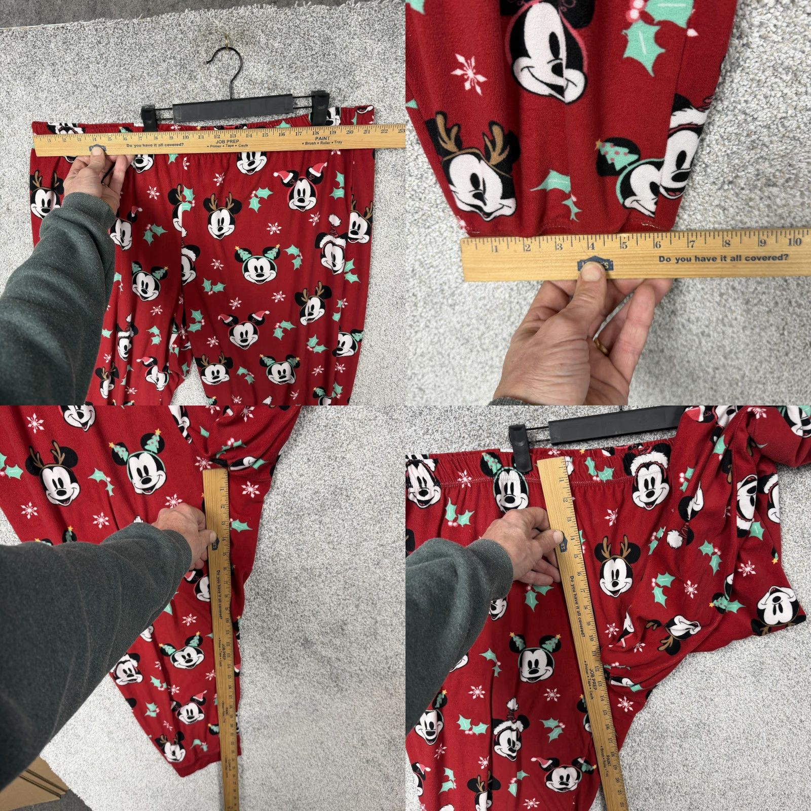 Disney VINTAGE Disney Mickey Mouse Pajama Set Womens 3X Red Fleece Christmas Holiday Sleepwear Size ONE SIZE - 9 Thumbnail