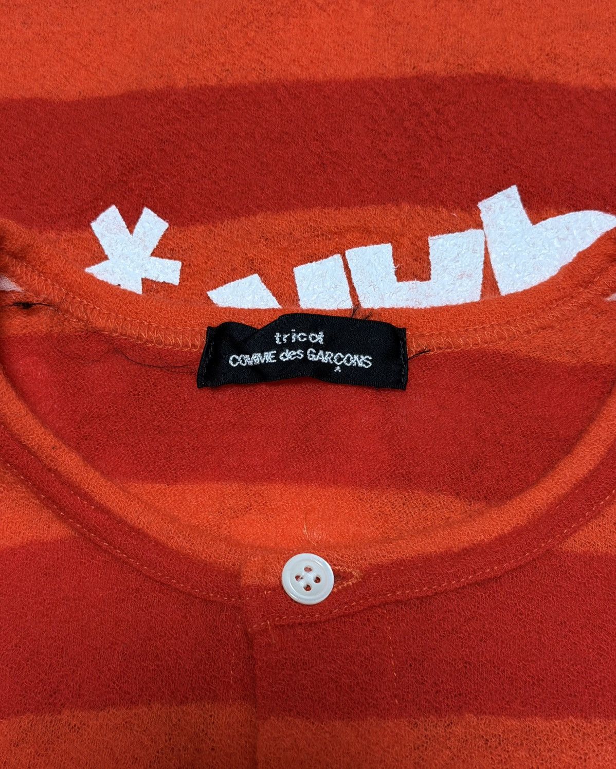 Tricot Comme des Garcons TRICOT COMME DES GARÇONS Logo Striped Button-Up Cardigan Size ONE SIZE - 5 Thumbnail