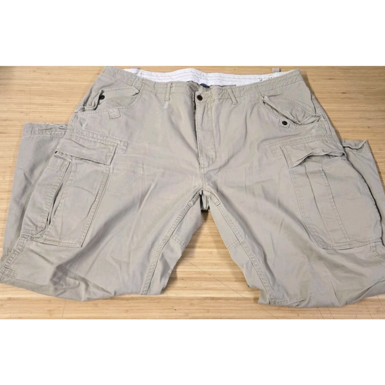 Polo Ralph Lauren VINTAGE Polo Ralph Lauren Cargo Pants Mens 46Bx30 Surplus Utility Military Distressed Cargo Beige 90s Army USA Mens Size US XXL / EU 58 / 5 - 4 Thumbnail