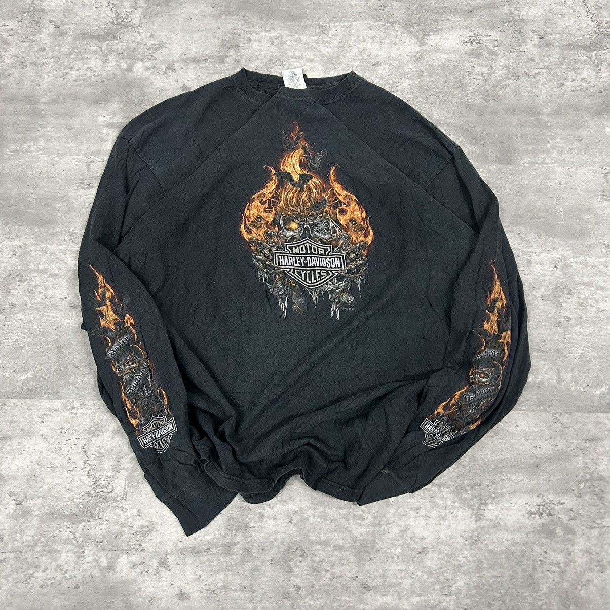 Harley Davidson vintage Harley Davidson long sleeve flame graphic t shirt 2x Size US XXL / EU 58 / 5 - 1 Thumbnail