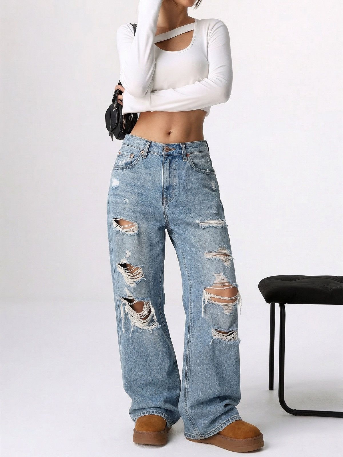 Ksubi Ksubi Playback Lifetime Dragged High-Rise Jeans Distressed Size 27" / US 4 / IT 40 - 1 Thumbnail