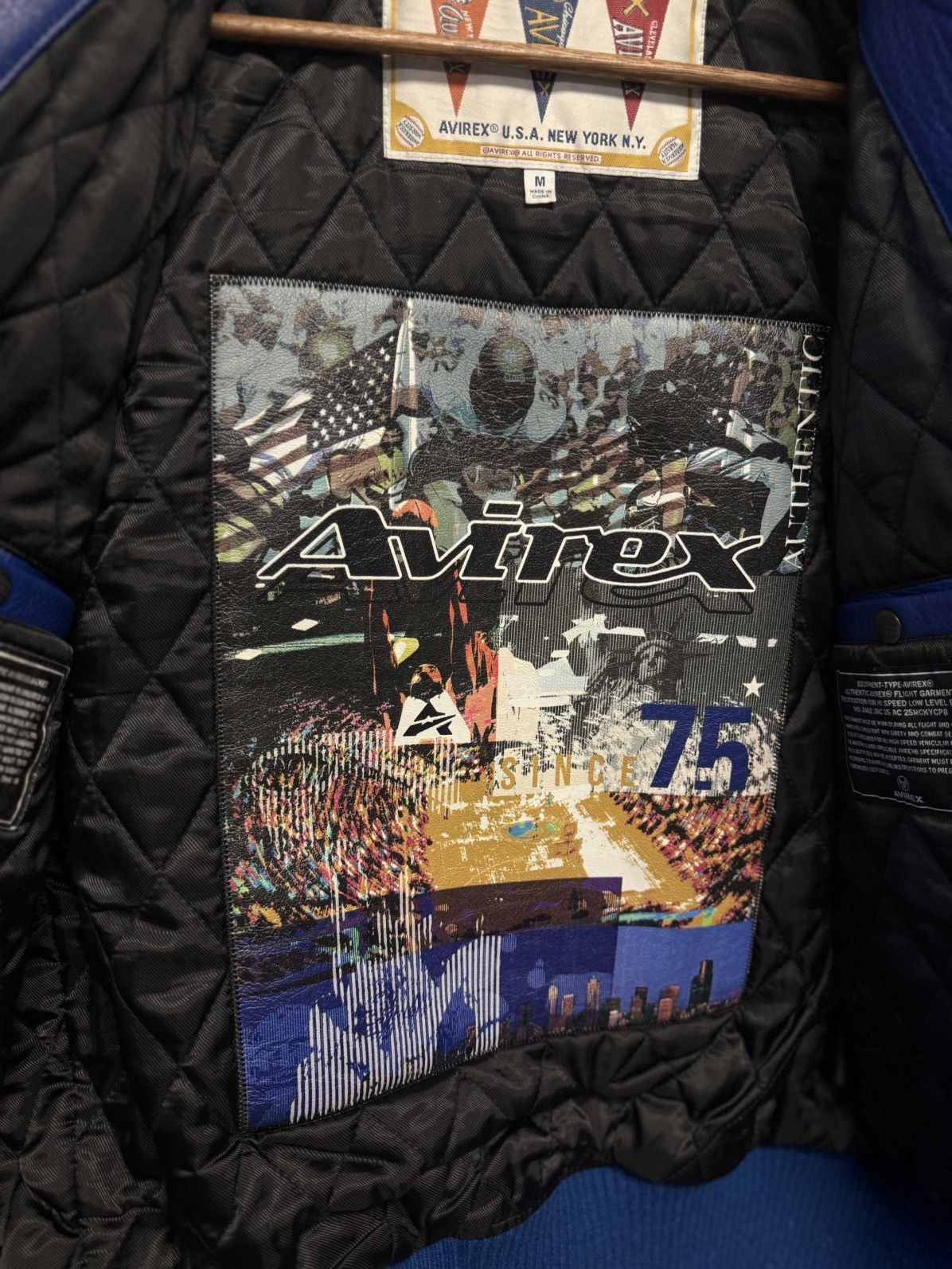 Avirex Avirex Blue White Leather Jacket Size Medium 🧼 Size US M / EU 48-50 / 2 - 13 Thumbnail