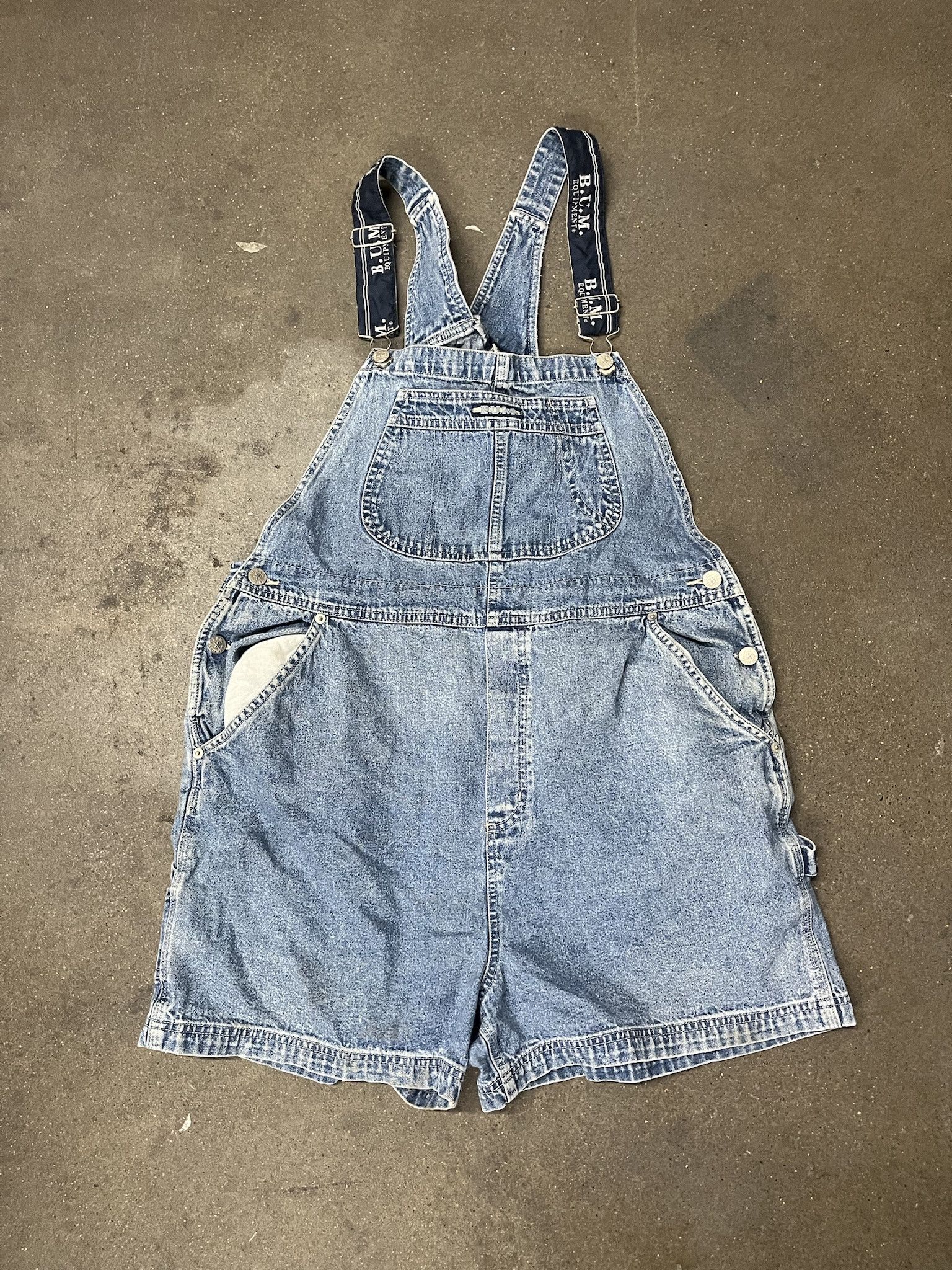 Other × Vintage Vintage 1990s BUM Equipment Denim Overall Shorts Size XL Size US 38 / EU 54 - 1 Thumbnail