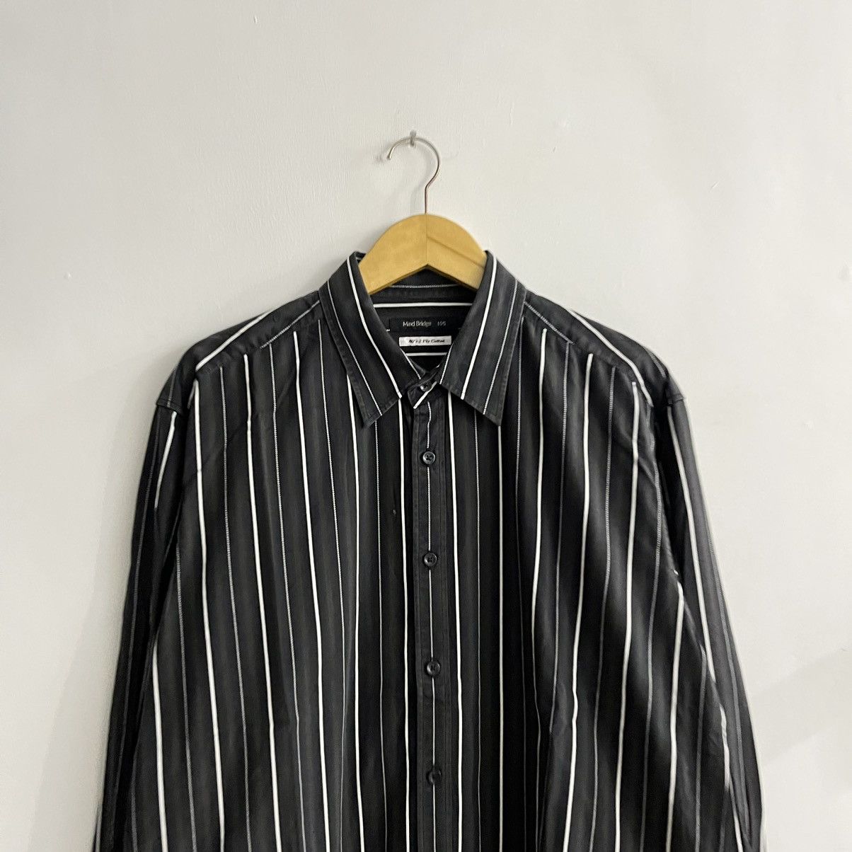 Japanese Brand Mind Bridge - Striped Iconic Longsleeve Button Up Size US XL / EU 56 / 4 - 2 Thumbnail