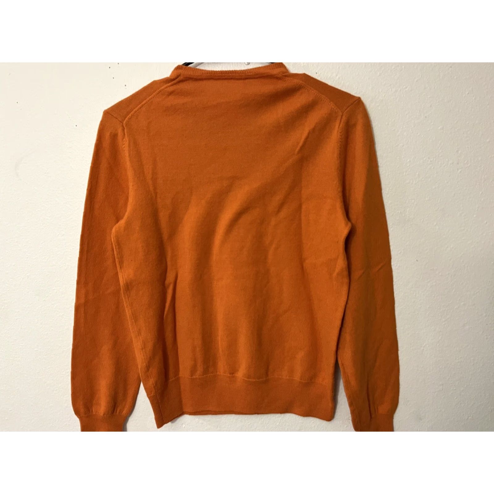 Saks Fifth Avenue VINTAGE Saks Fifth Avenue Women Sweater Crew Neck Pullover Long Sleeve Classic Fall Winter Orange Wool Blend Knit Size S / US 4 / IT 40 - 3 Thumbnail