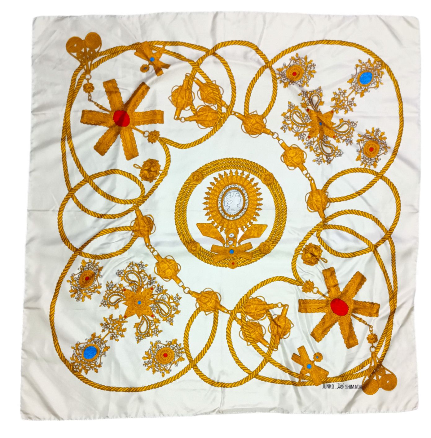 Junko Shimada JUNKO SHIMADA JAPAN Victorian Jewelry Rope Gold Silk Scarf Size ONE SIZE - 1 Thumbnail