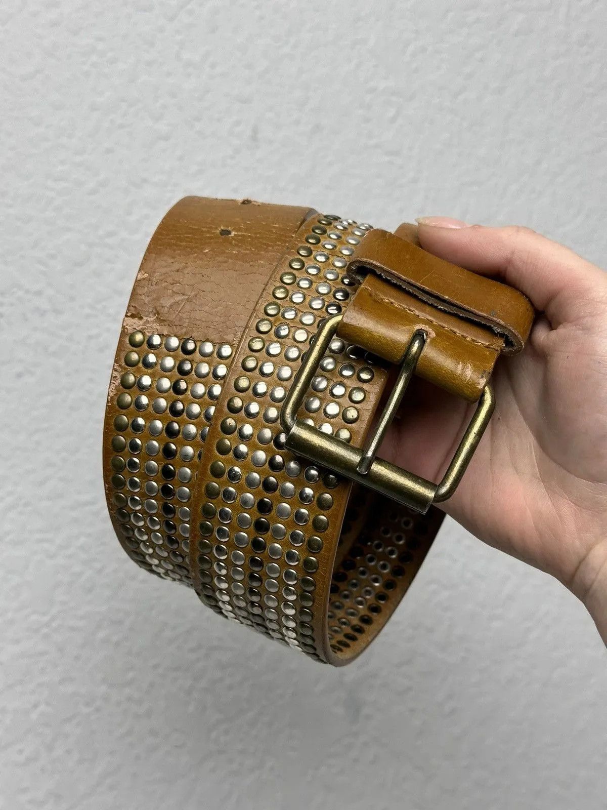 B.B. Simon Japanese Brand Vintage Y2K Rhinestones Hype Leather Belt Size ONE SIZE - 3 Thumbnail