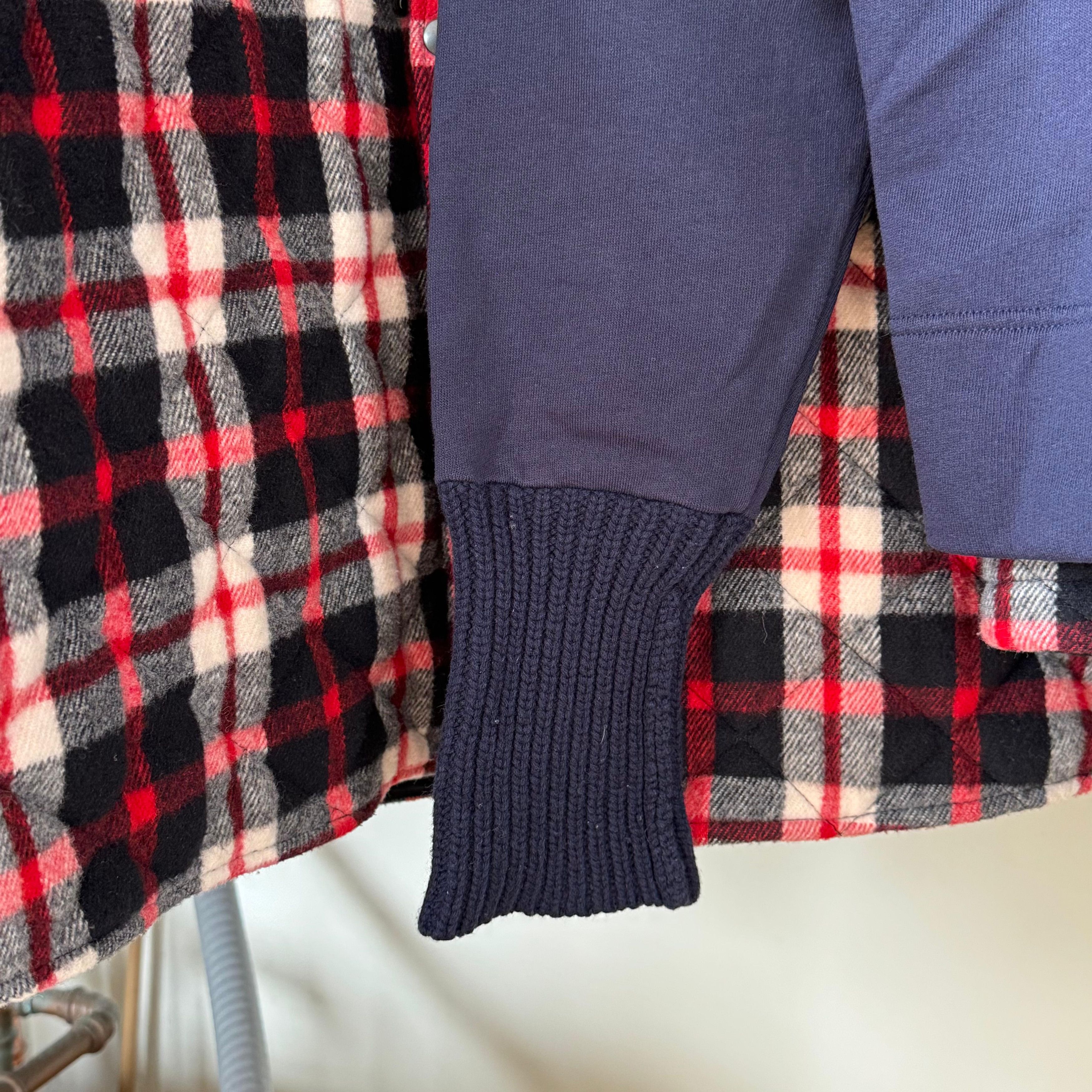 Acne Studios Navy Blue Sweater with Black Leather Elbow Pads Size US S / EU 44-46 / 1 - 6 Thumbnail