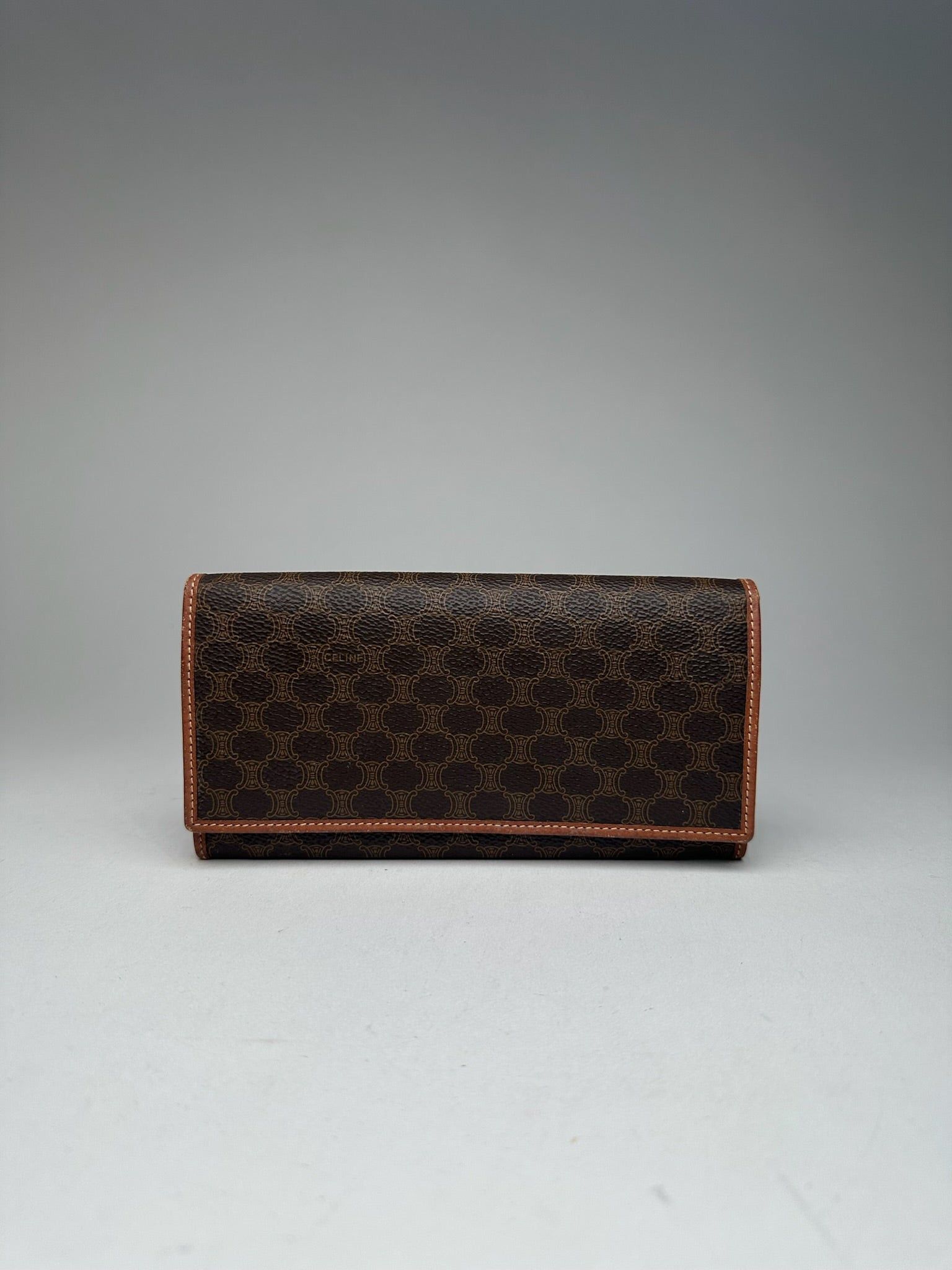 Celine Vintage Paris Leather ID Holder Brown Size ONE SIZE - 1 Thumbnail