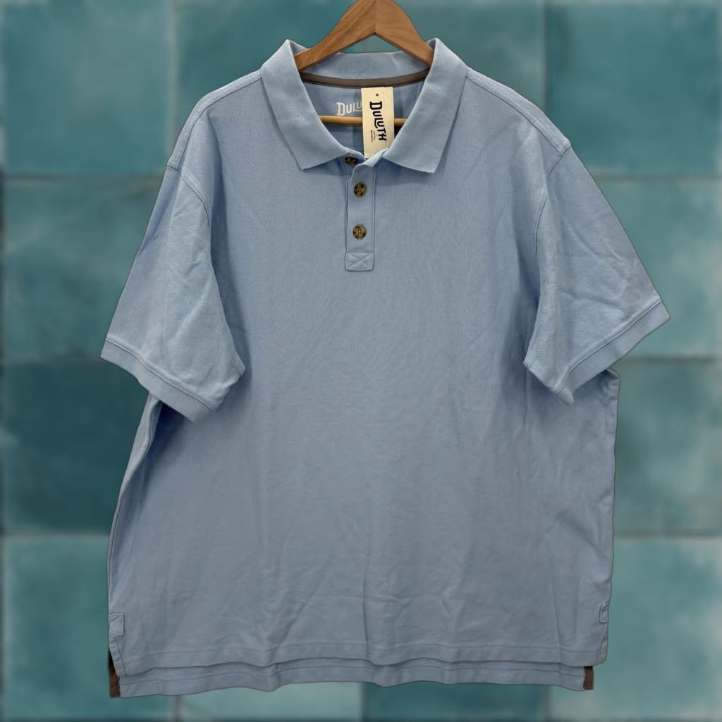Duluth Trading Company Duluth Trading Shirt Mens XL Blue Short Sleeve Knit Polo-Style 100% Cotton Relaxed Fit Work Size US XL / EU 56 / 4 - 1 Thumbnail