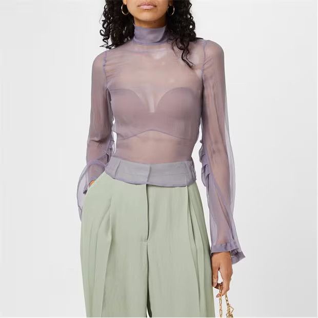 Dries Van Noten o1g2r1mq1024 Shirt in Lilac Size M / US 6-8 / IT 42-44 - 4 Thumbnail