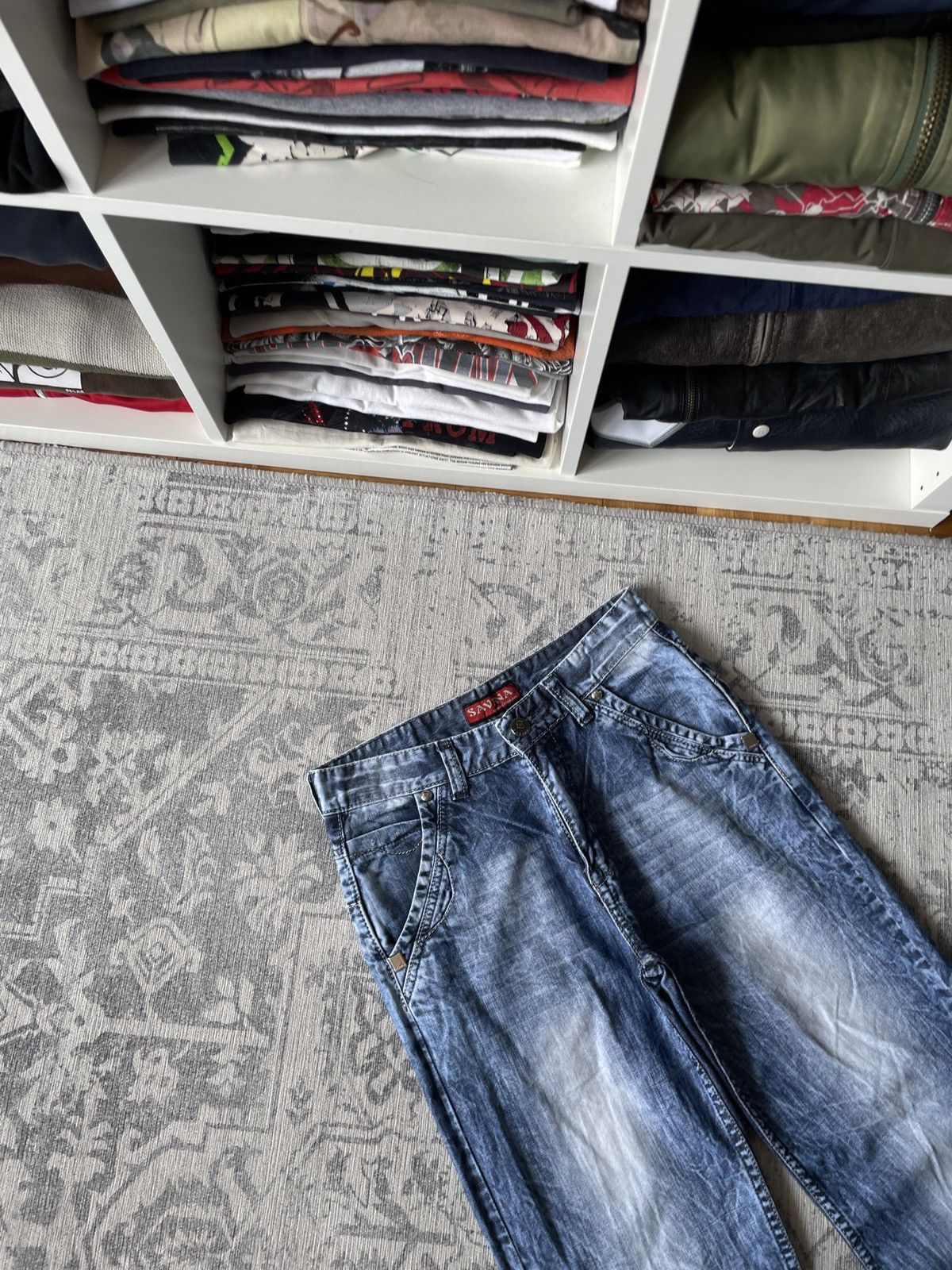 Other Vintage Mud washed Flared Jeans Avant Garde Faded Y2K Japan Size US 30 / EU 46 - 9 Thumbnail