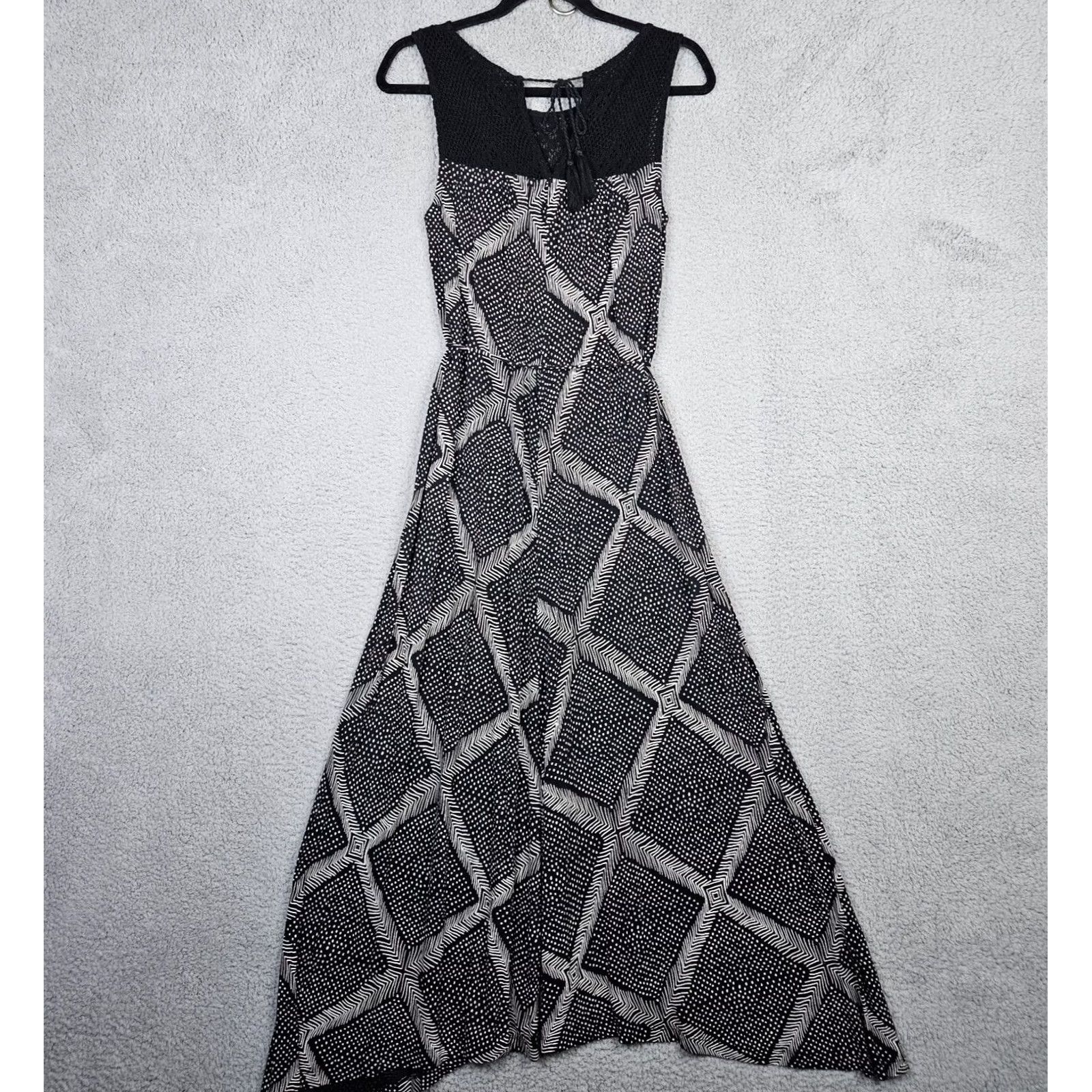 Lucky Brand Lucky Brand Maxi Crochet Sleeveless Tie back Women's Midi Casual Dress XS Multicolor Crochet Solid Sleeveless Dress Summer Womens XS Size XS / US 0-2 / IT 36-38 - 6 Thumbnail