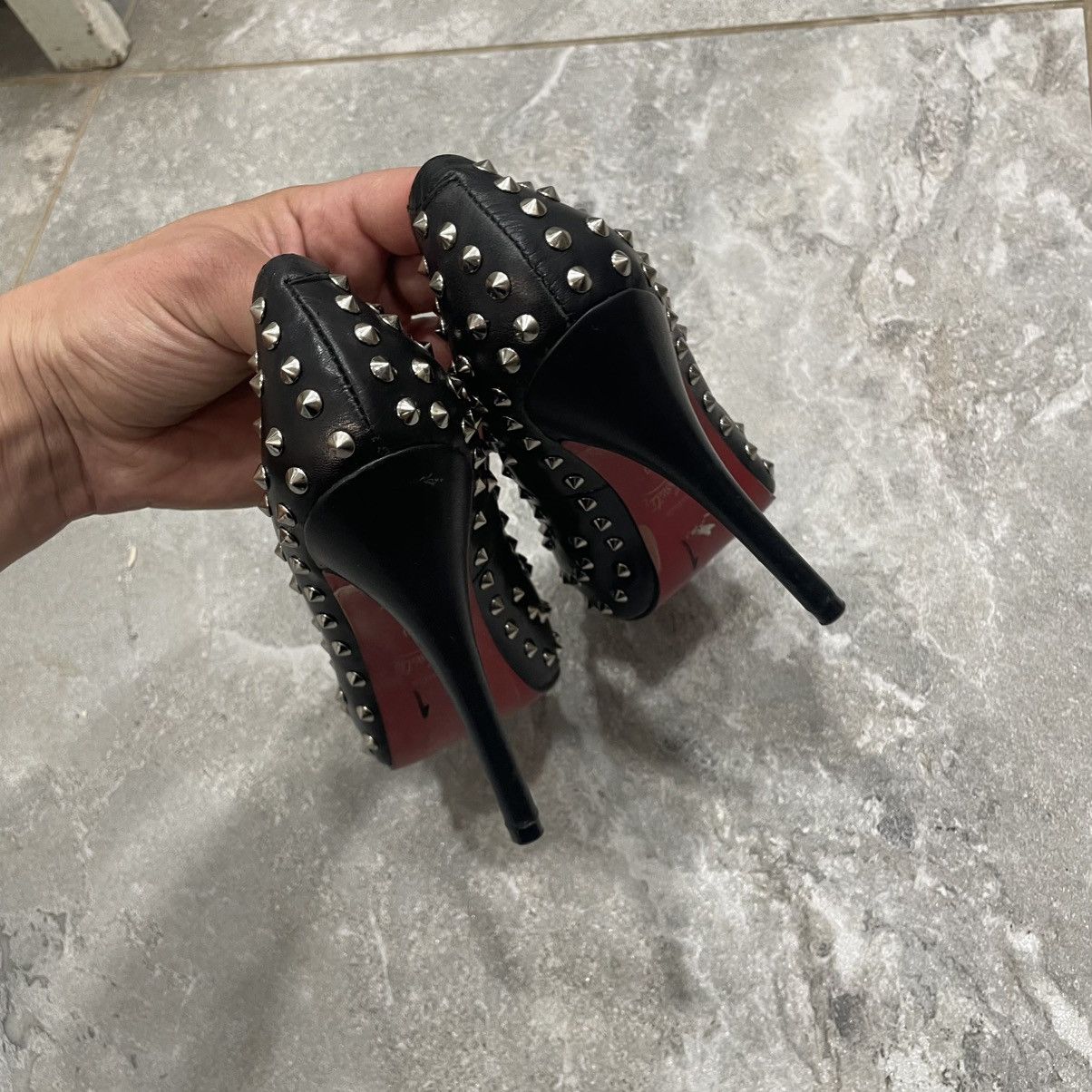 Christian Louboutin × If Six Was Nine Christian Louboutin Spike Heels Bianca Black Leather Platfor Size US 7 / IT 37 - 7 Thumbnail