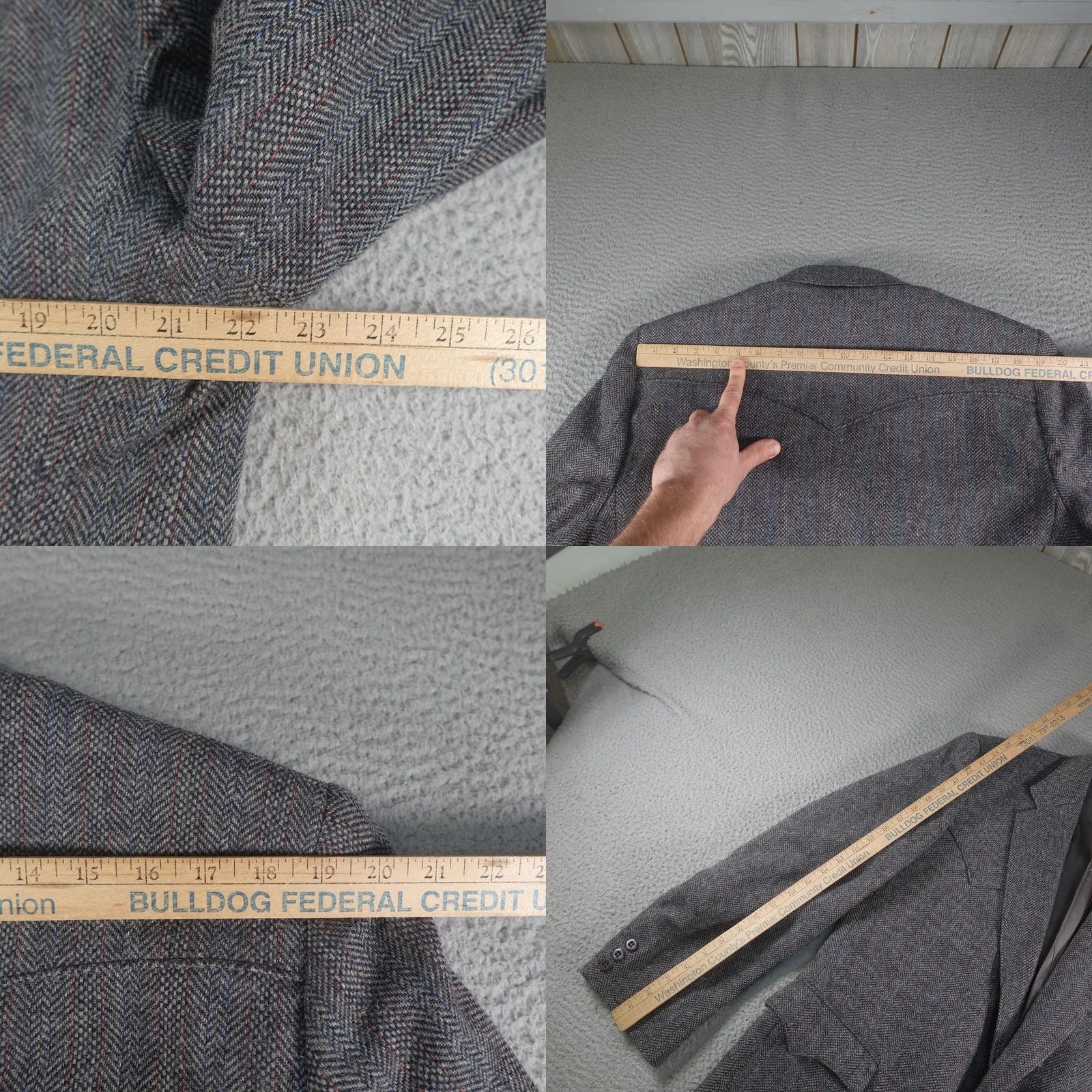 Vintage VINTAGE Circle S Mens 44R Gray Wool Western Rockabilly Cowboy Rodeo Ranch Sport Coat Jacket Size 44R - 8 Thumbnail