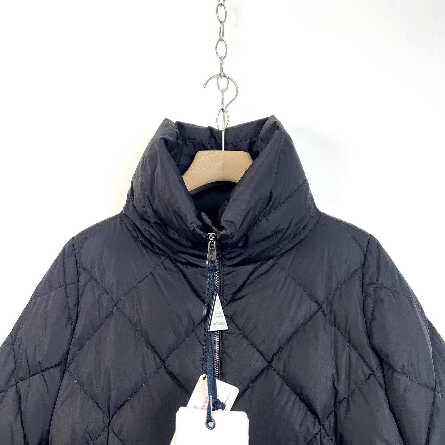Moncler Moncler Black Ruffled Mid-Length Down Jacket K12 Size XS / US 0-2 / IT 36-38 - 3 Thumbnail