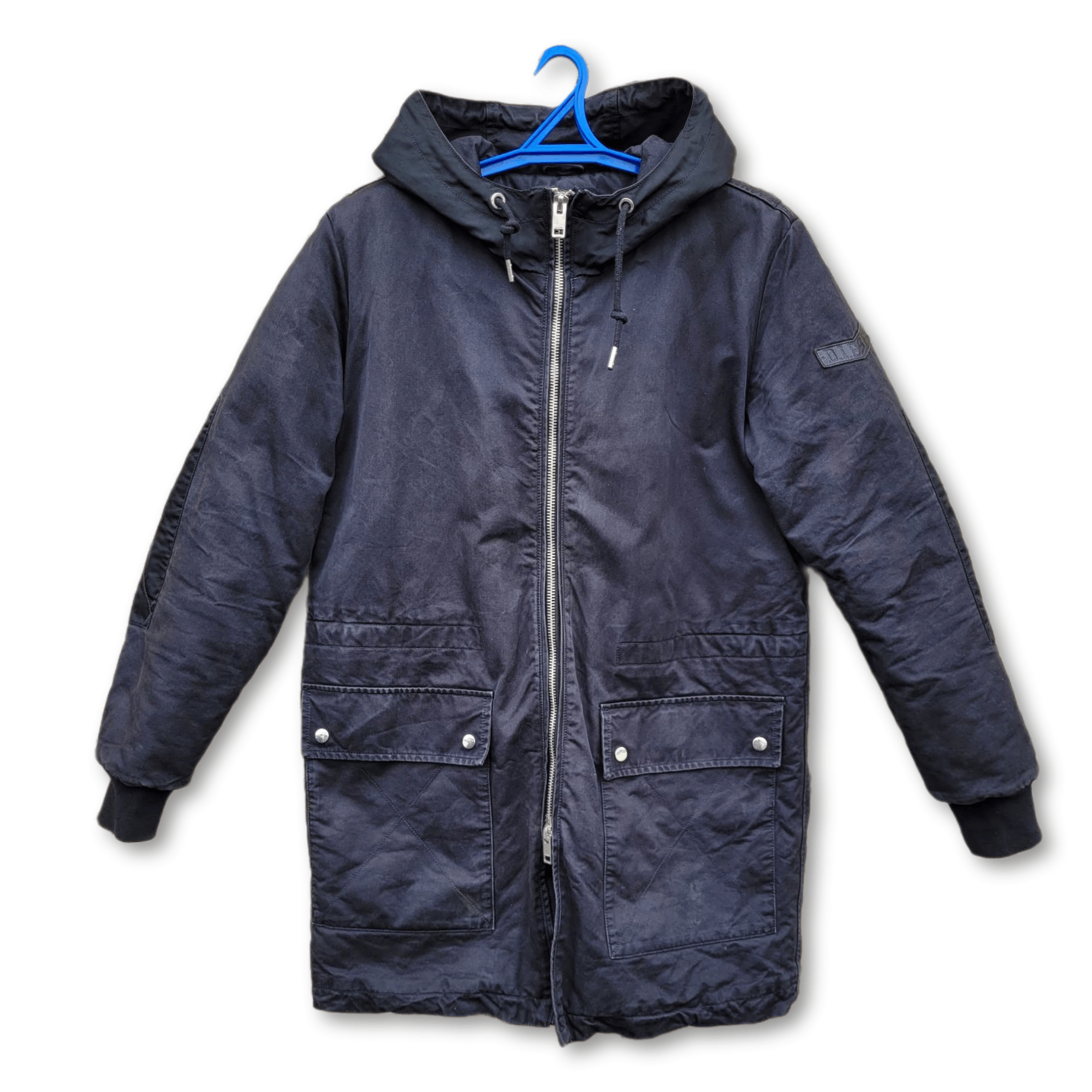 image of Diesel Vintage Long Men`s Jacket - Parka - Worn Black Coat Jacket, Men's (Size Large)