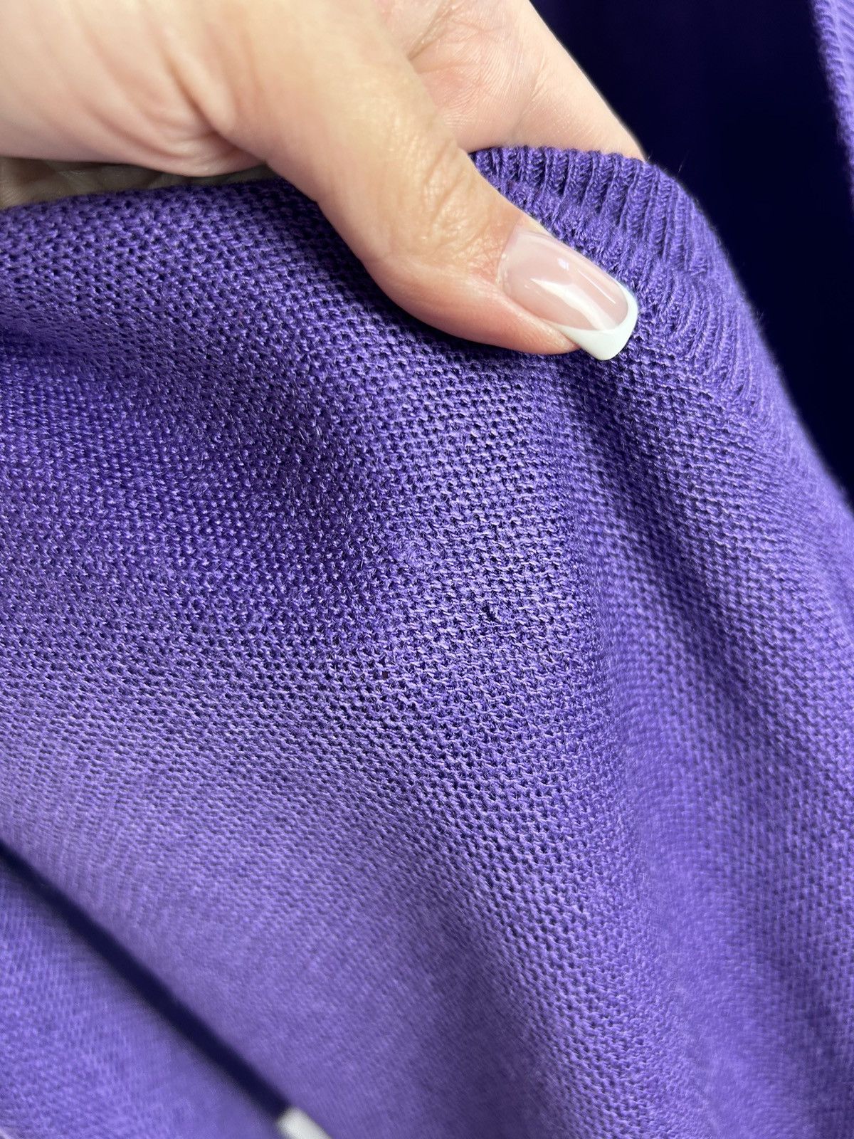 Lacoste × Vintage Rare Vintage Chemise Lacoste Knit Cardigan Purple V-Neck Size US XL / EU 56 / 4 - 10 Thumbnail