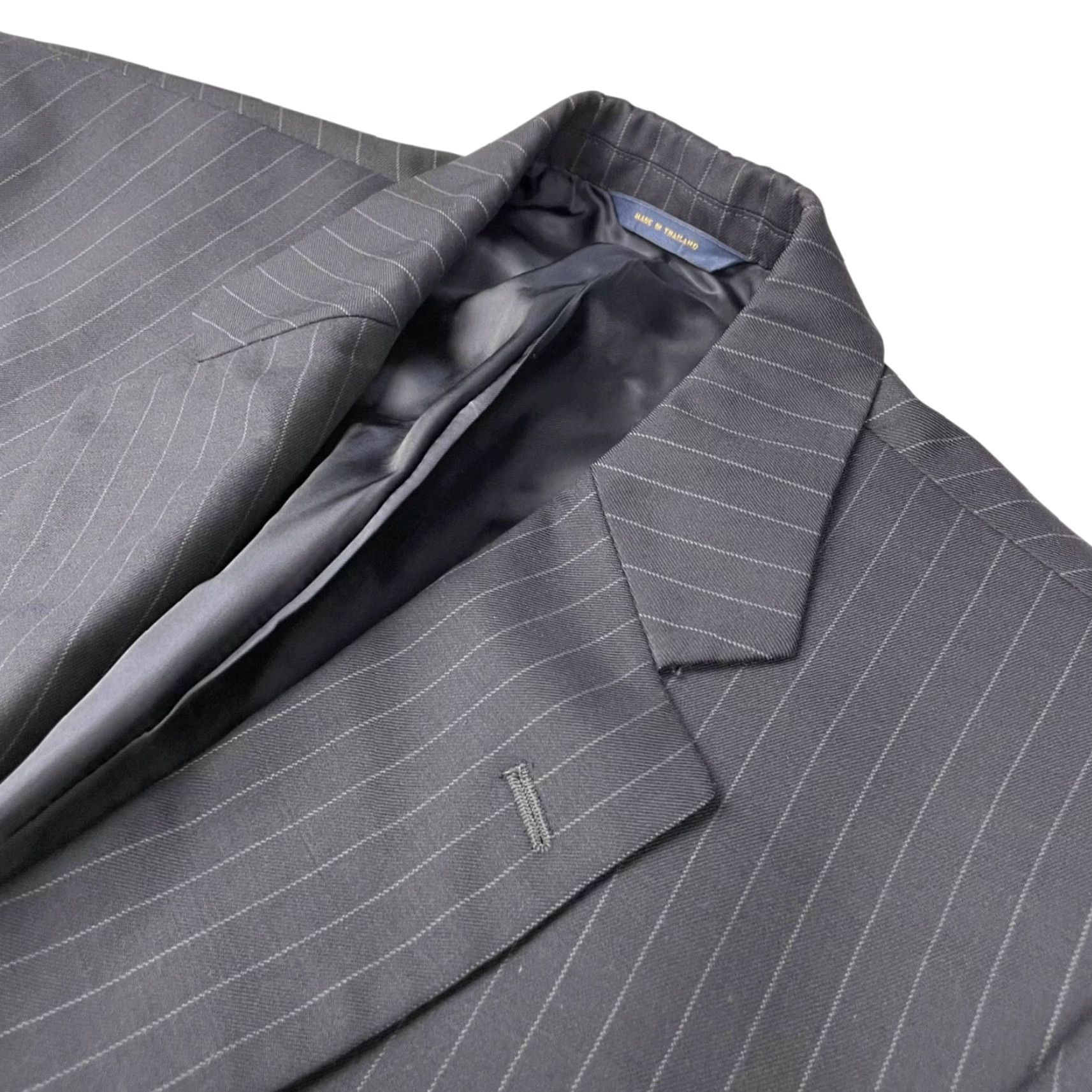 Brooks Brothers Brooks Brothers Blazer Jacket Navy Blue Stripe Wool Stretch 2-Button Long 42L Mens Regular Size 42R - 2 Thumbnail