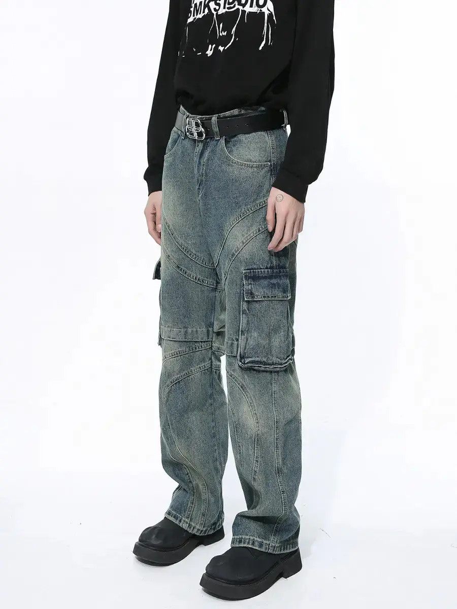 Japanese Brand Retro loose washed casual jeans Size US 32 / EU 48 - 1 Thumbnail