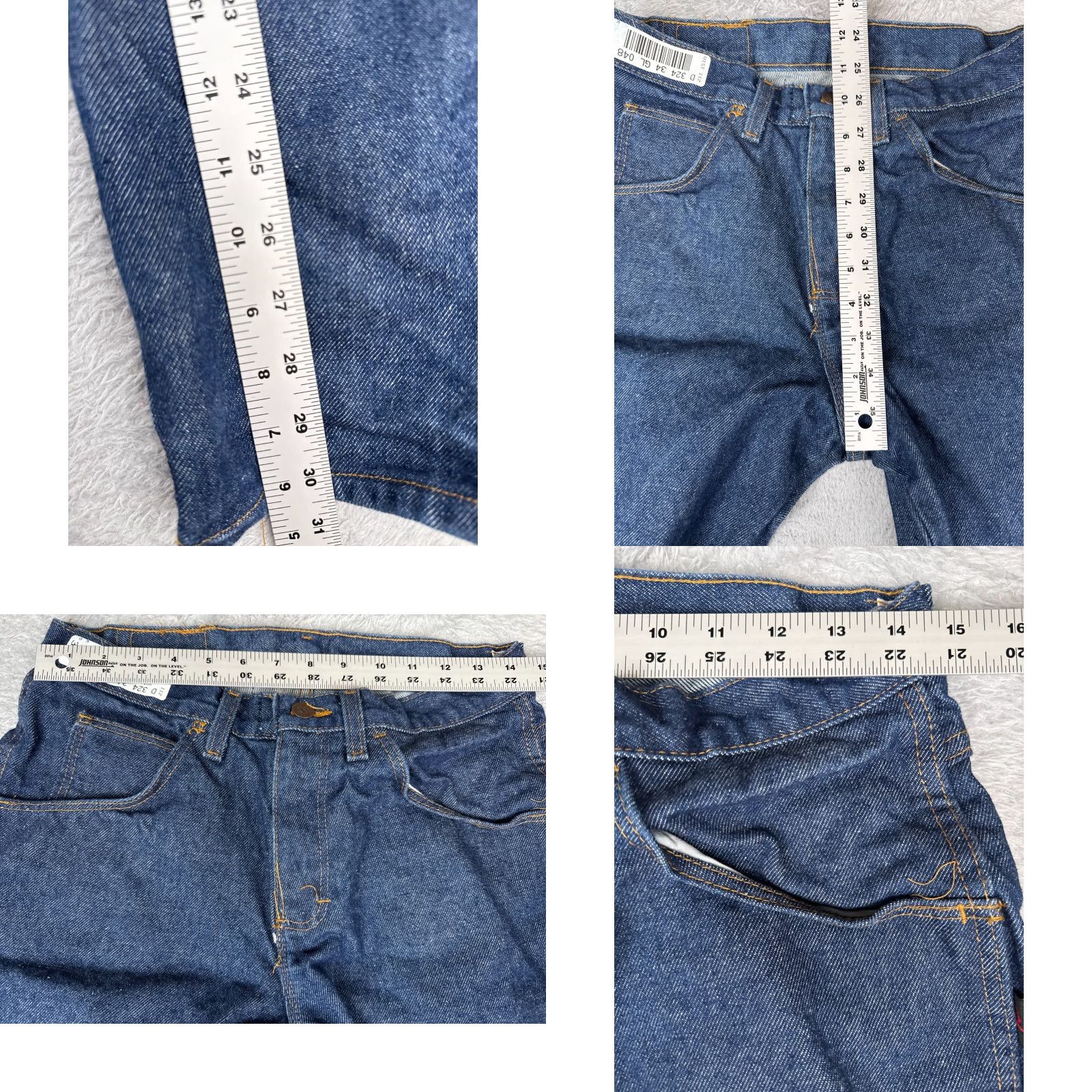 Denime UniFirst Jeans Mens 30x32 Blue Denim Straight Leg Armorex FR Workwear Trades Jeans Size US 30 / EU 46 - 8 Thumbnail
