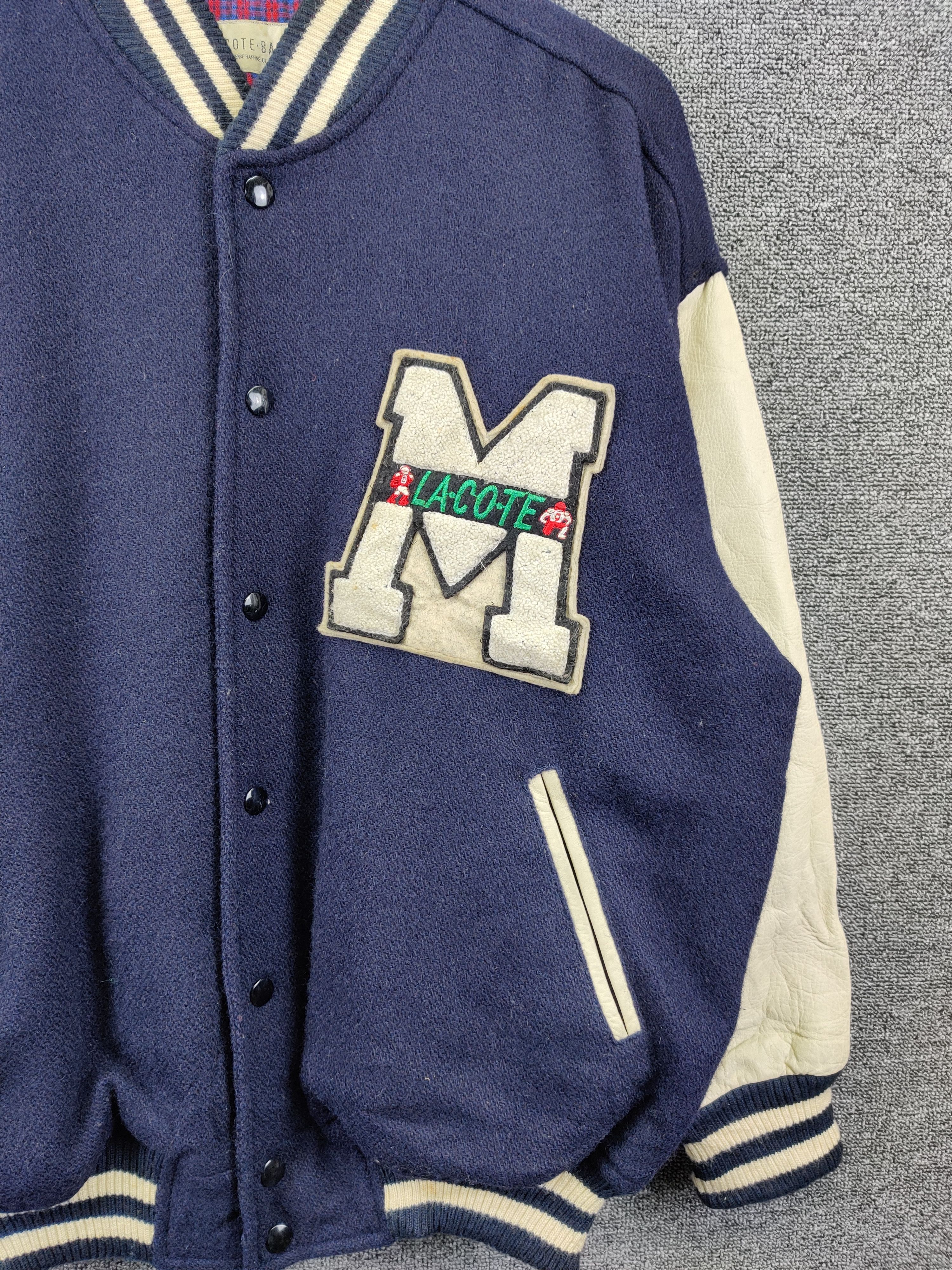 Japanese Brand Vintage Lacote Basque Wool Varsity Leather Jacket Size US XL / EU 56 / 4 - 7 Thumbnail