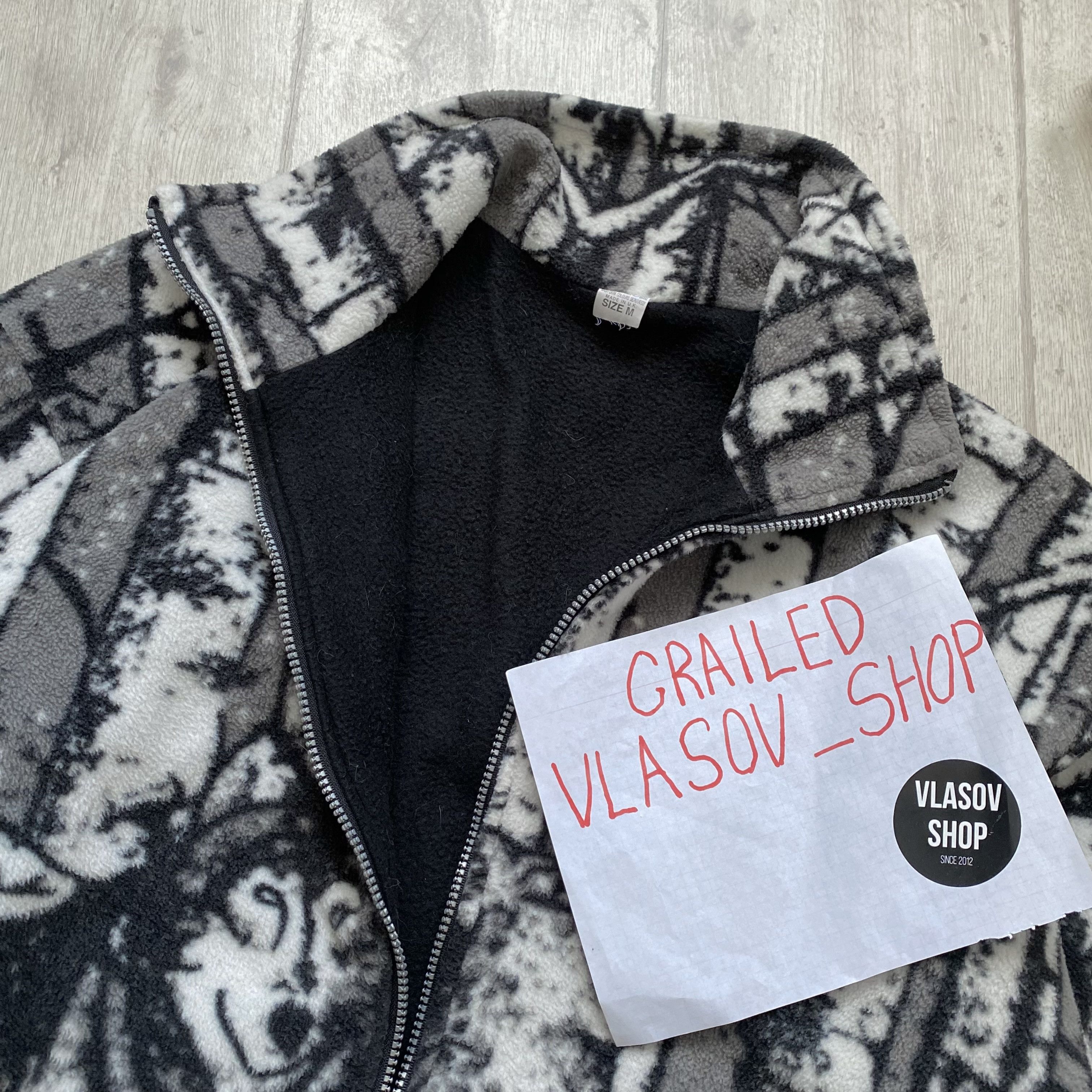 🐺 Vintage Fleece Wolf Sherpa Jacket Full Zip Animal print