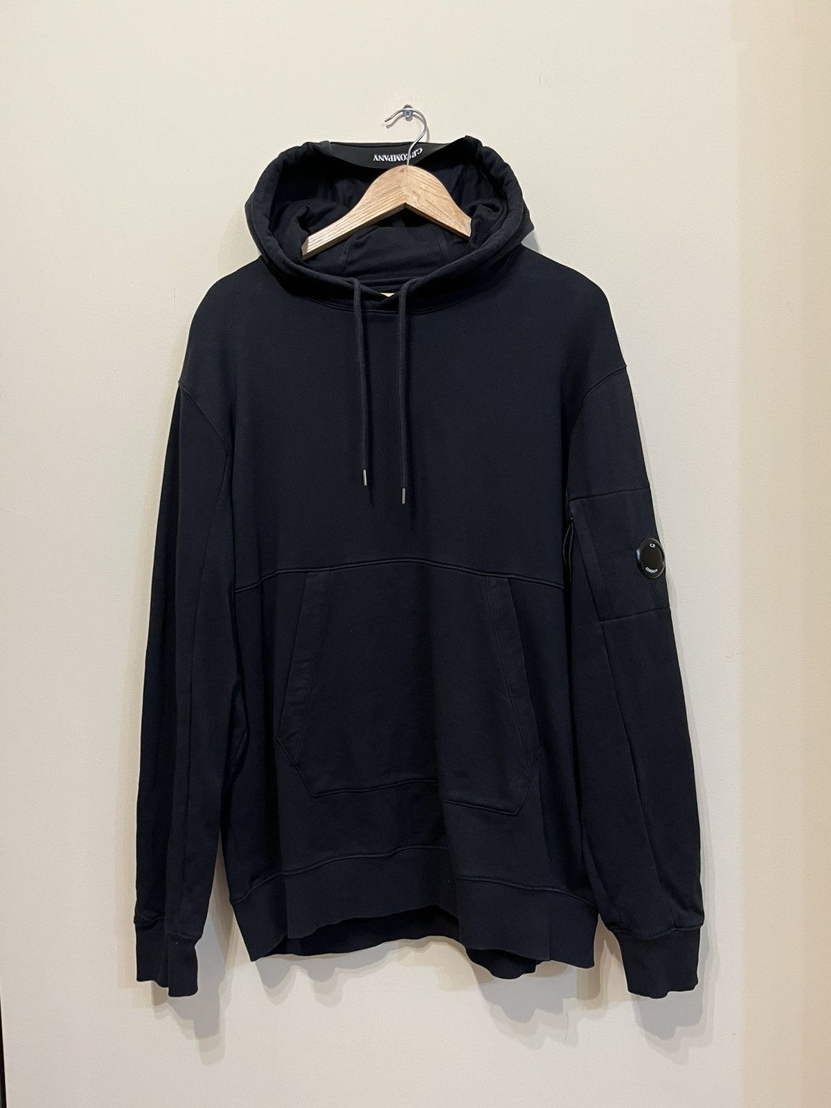 image of C P Company x Massimo Osti C.p. Company Black Small Lens Hoodie, Men's (Size 2XL)