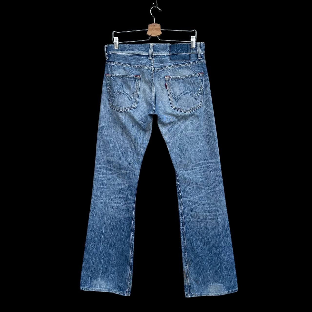 Edwin 🔥FLARED VINTAGE EDWIN STONEWASH CLAWMARK REDBUTTON BJ07-14 Size US 30 / EU 46 - 5 Thumbnail