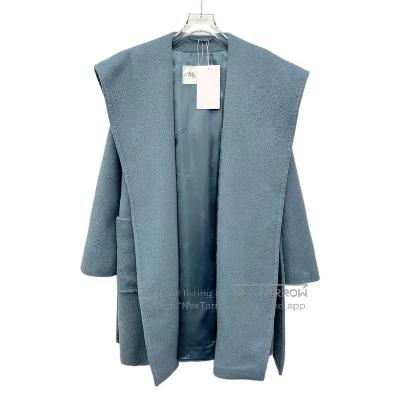 Other Max Mara Blue Camel Hair Hooded Belted Long-Sleeve Coat Size XS / US 0-2 / IT 36-38 - 1 Thumbnail