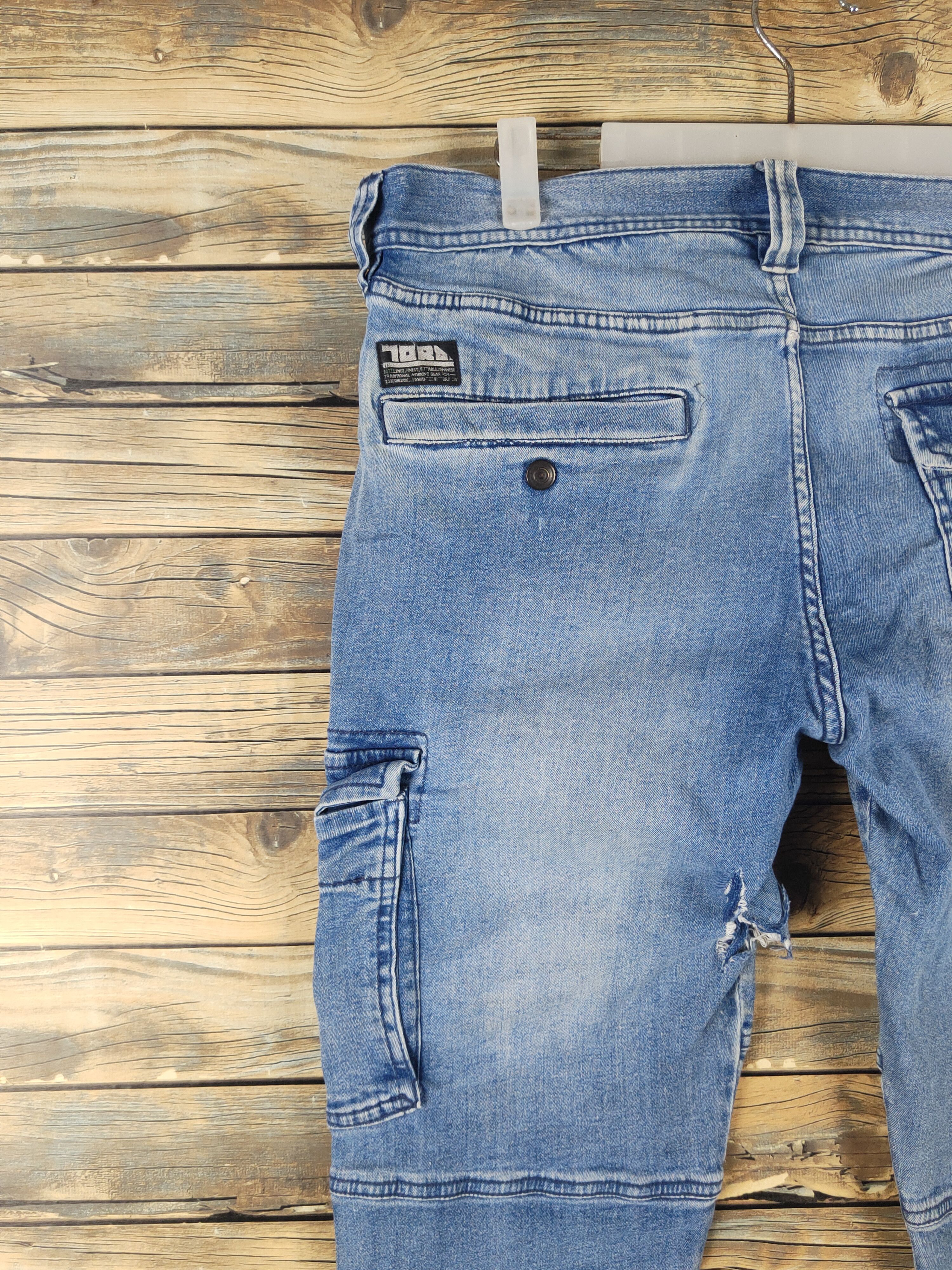 Vintage DL Tora Blue Distressed Ripped Jeans #2121 Size US 35 - 11 Thumbnail