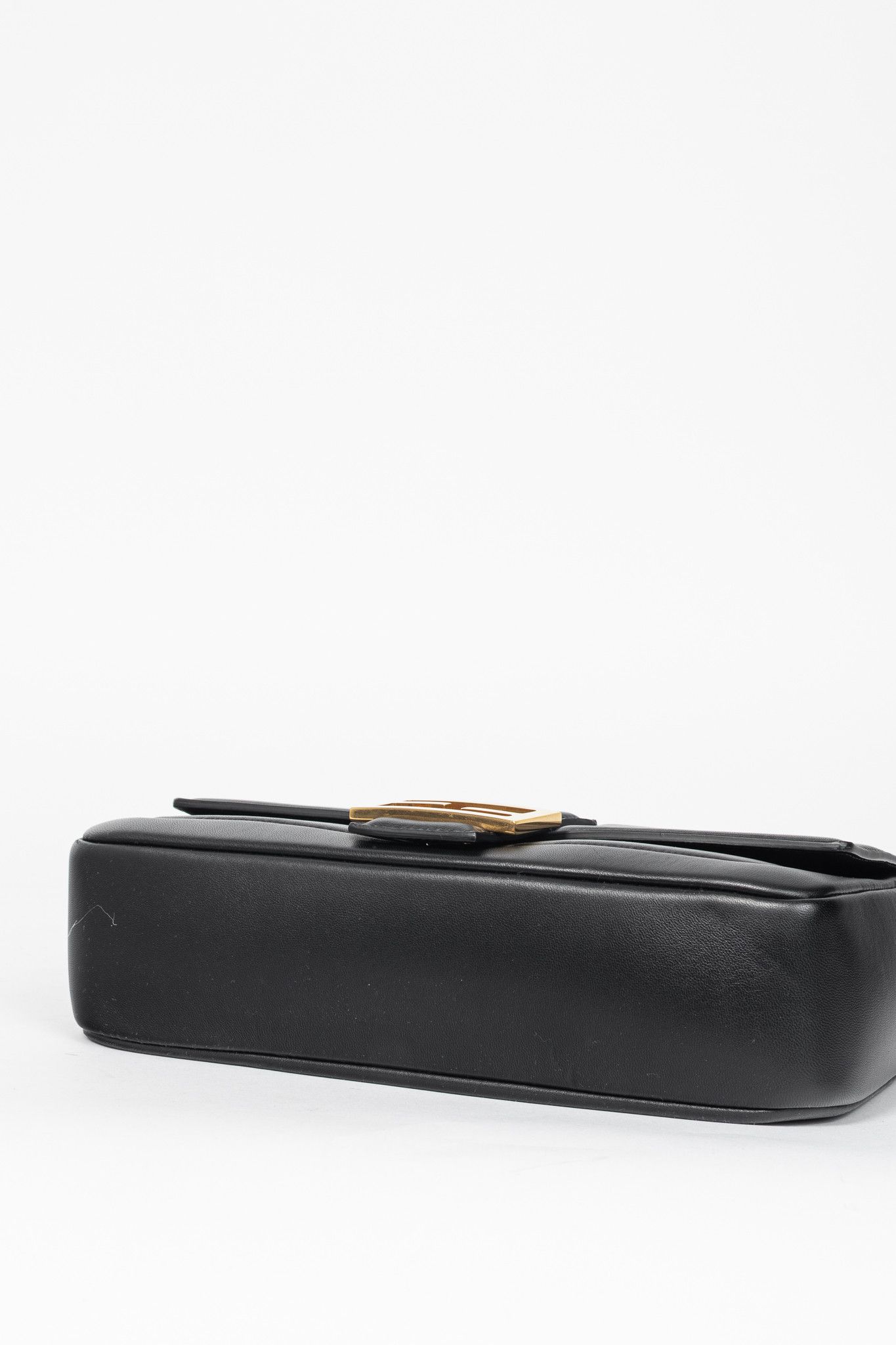 Fendi Fendi Baguette Black Nappa Leather FF Flap Bag Size ONE SIZE - 5 Thumbnail