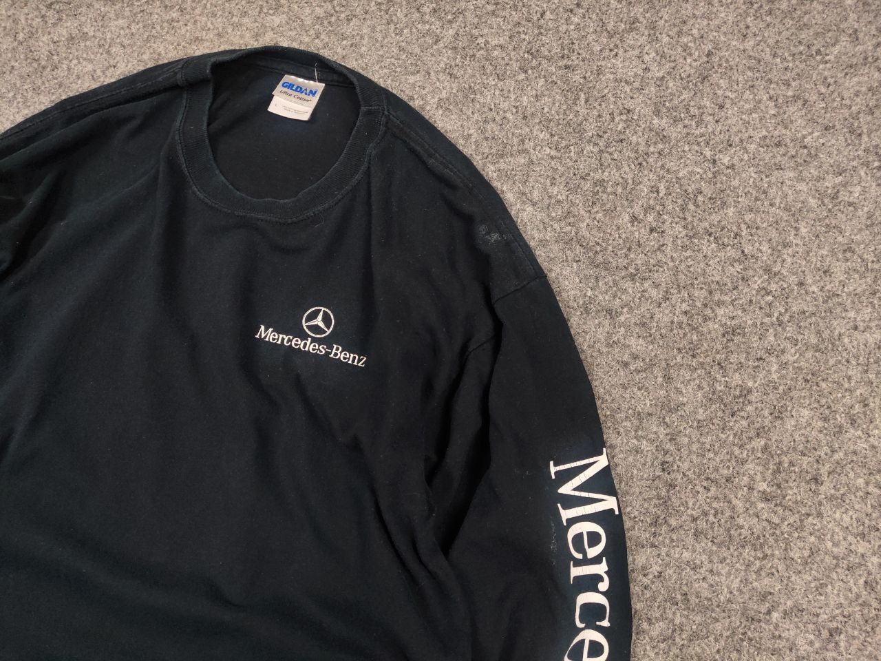 Mercedes-Benz Vintage 90's Mercedes Benz Logo Long Sleeve Faded Black Size US M / EU 48-50 / 2 - 4 Thumbnail
