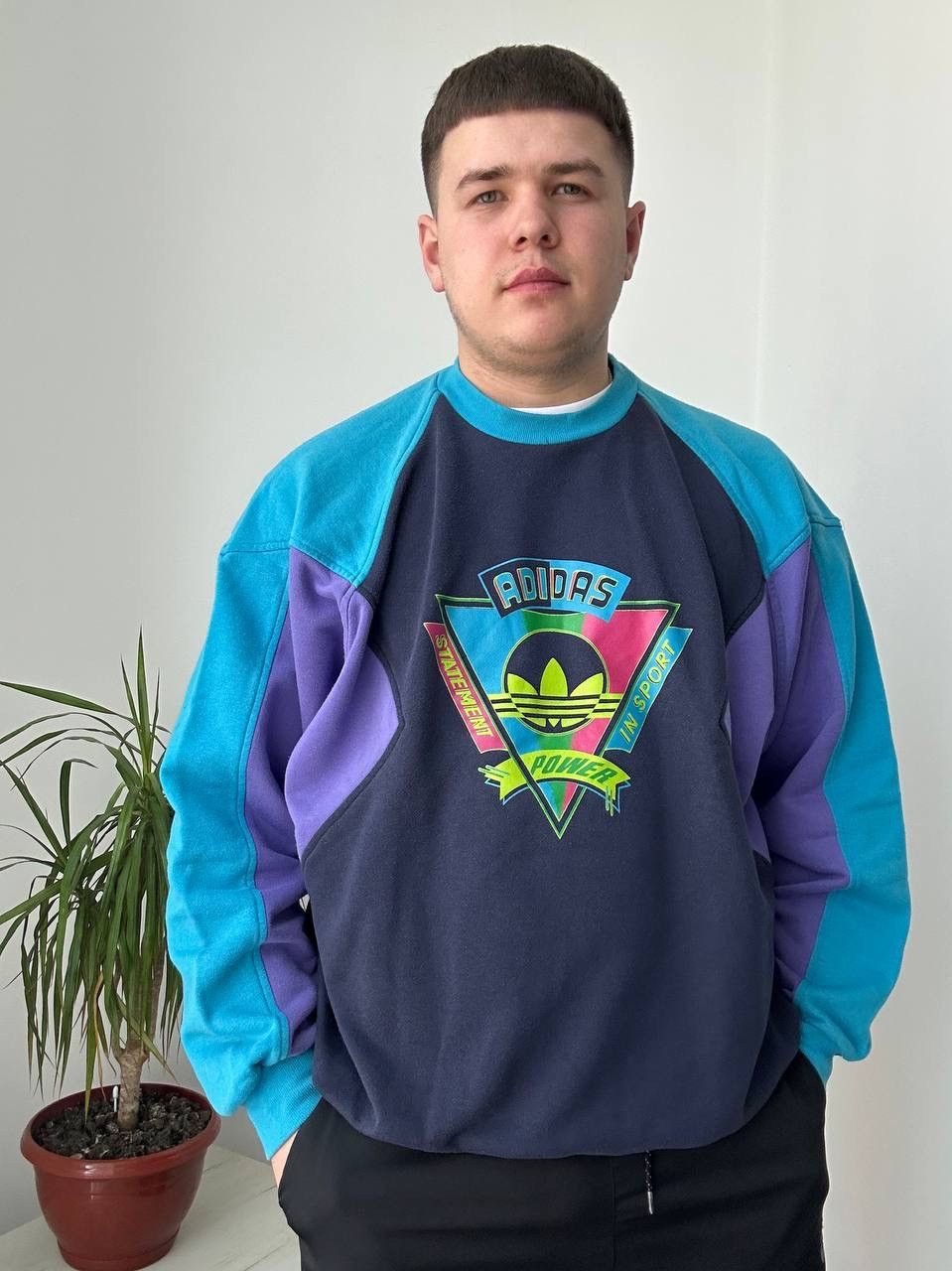 Adidas × Vintage Vintage Adidas Sportswear 90’s Center Logo Sweatshirt Size US L / EU 52-54 / 3 - 14 Thumbnail