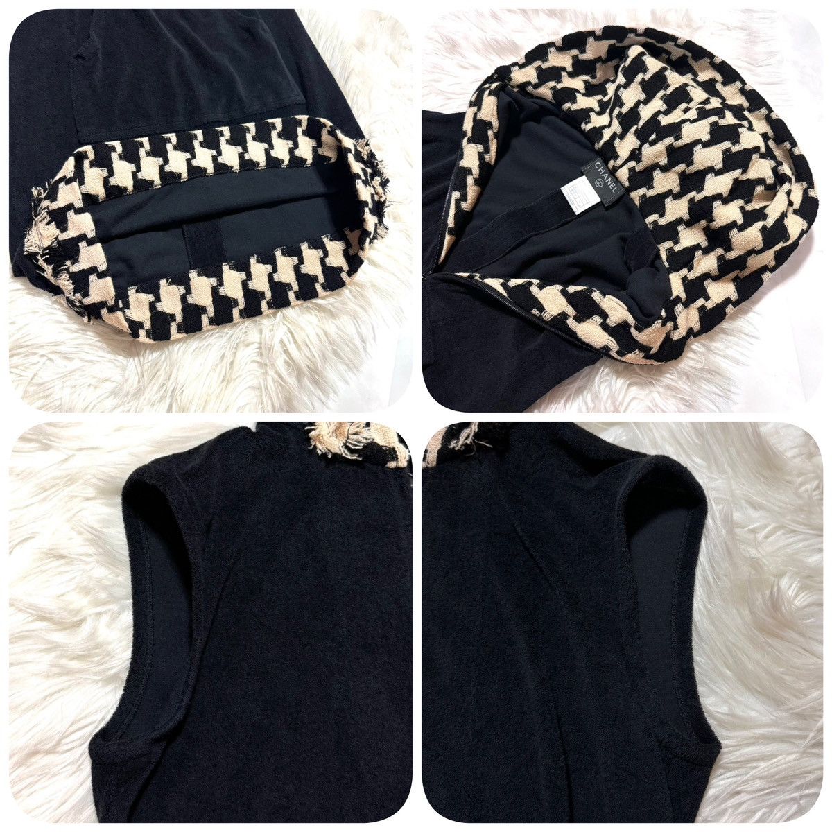 Chanel Chanel houndstooth-patterned pile fabric with hood Dress Size XS / US 0-2 / IT 36-38 - 3 Thumbnail