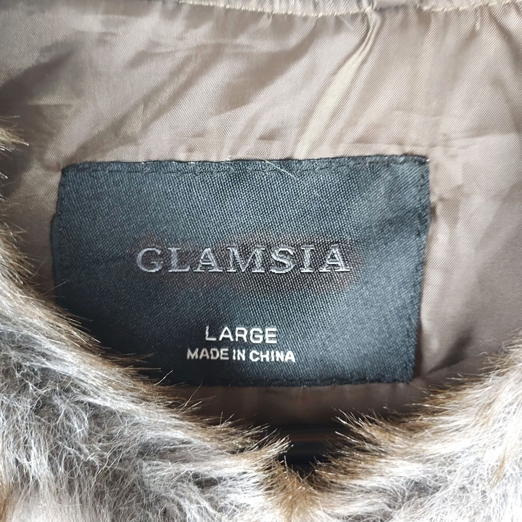 Vintage GlamSia Vest Women’s Large Brown Gray Faux Fur Lined Open Front Knit Sleeveless Regular Fit Winter Fall Spring Size L / US 10 / IT 46 - 4 Thumbnail