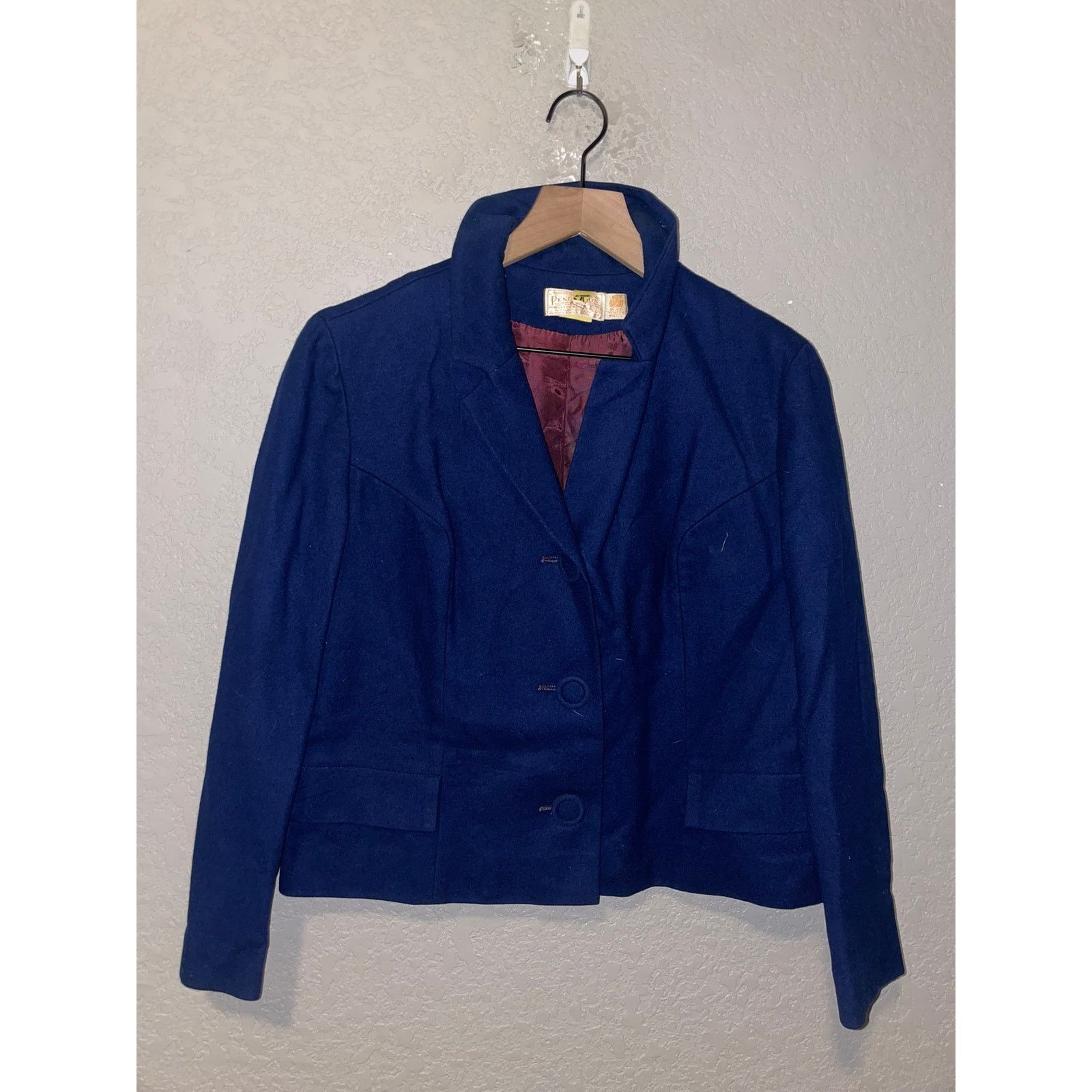 Pendleton Vintage Womens Pendleton Blue Blazer Top Jacket L large VTG Size L / US 10 / IT 46 - 1 Thumbnail