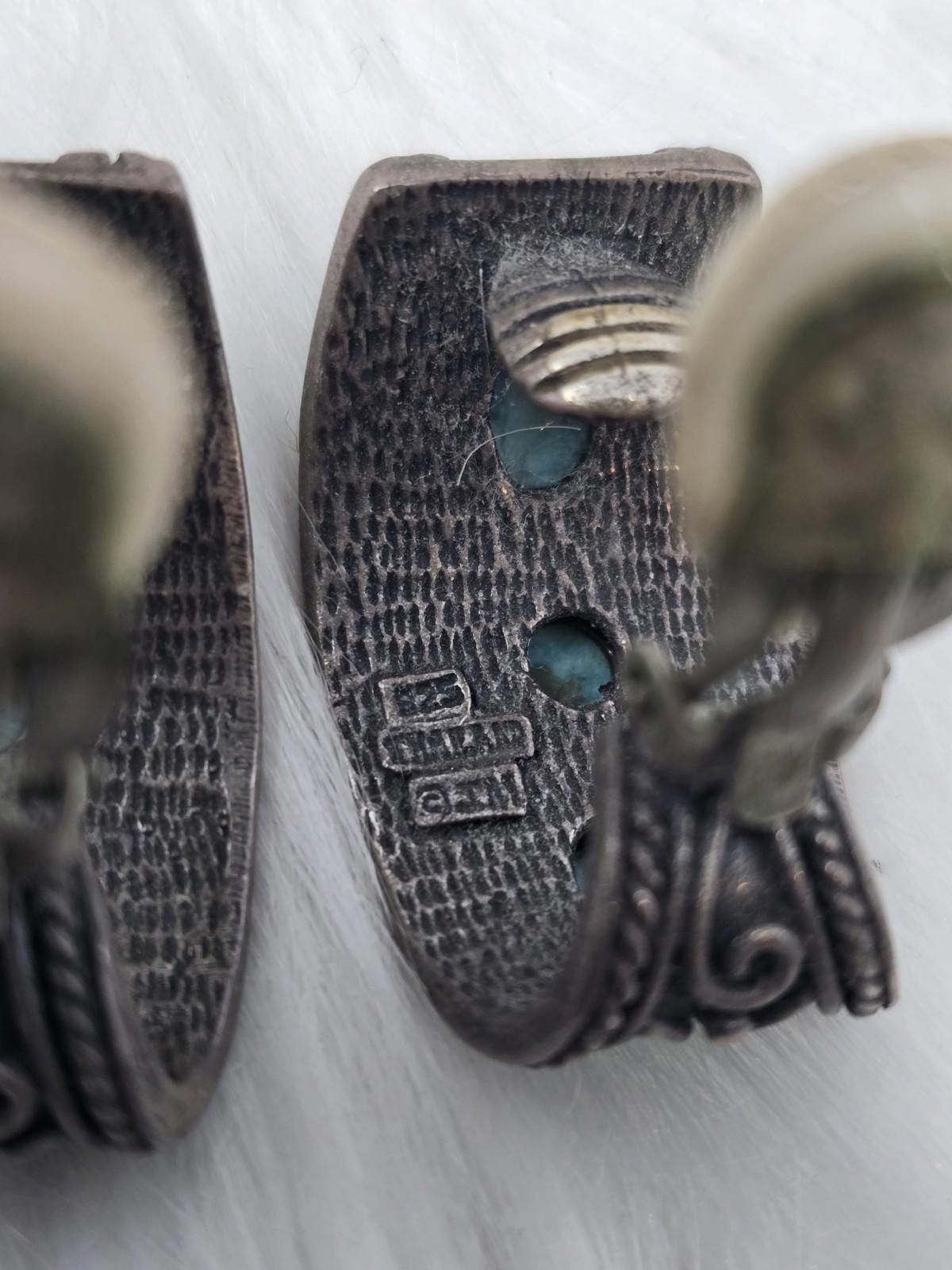 John Hardy JAI John Hardy 925 Silver Turquoise Scroll Clip On Earrings Size ONE SIZE - 4 Thumbnail