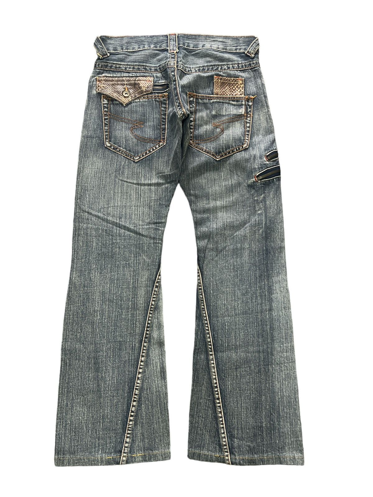 Japanese Brand FLARED💥THRASHED SEMANTIC DESIGN RIPPED DISTRESSED DENIM PANT Size US 29 - 7 Thumbnail
