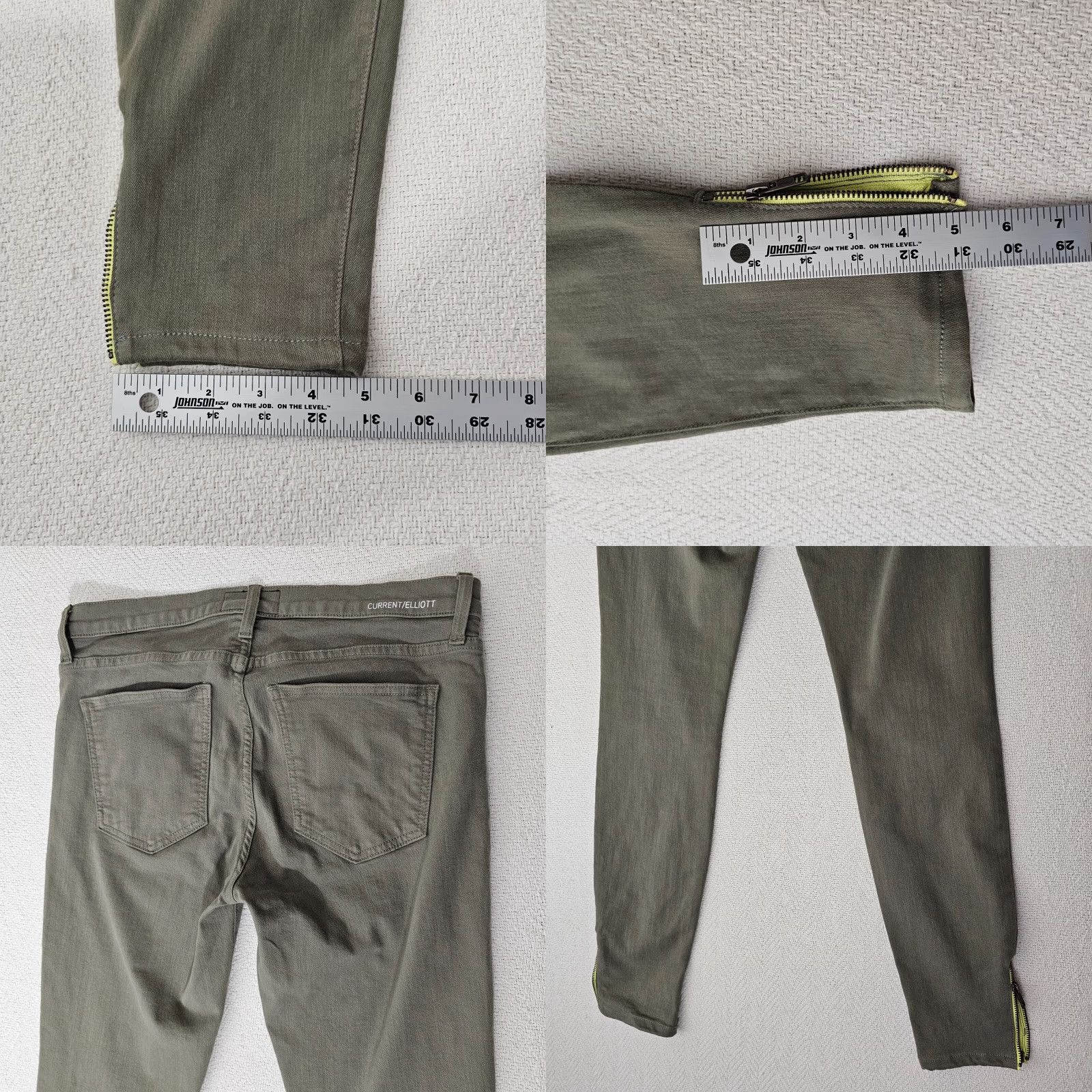 Vintage Current/Elliott Jeans Womens 30 Green Denim Ankle Skinny Mid Rise Zip Stars Size 30" / US 8 / IT 44 - 8 Thumbnail