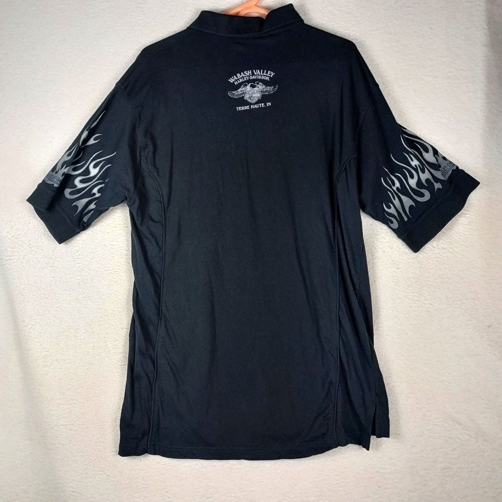 Harley Davidson Harley-Davidson Polo Shirt 2XL Mens Black Short Sleeve Button Collared Logo Polo Shirt, 100% Cotton, Casual, Regular Fit, Motorcycle Theme Size US XXL / EU 58 / 5 - 2 Thumbnail