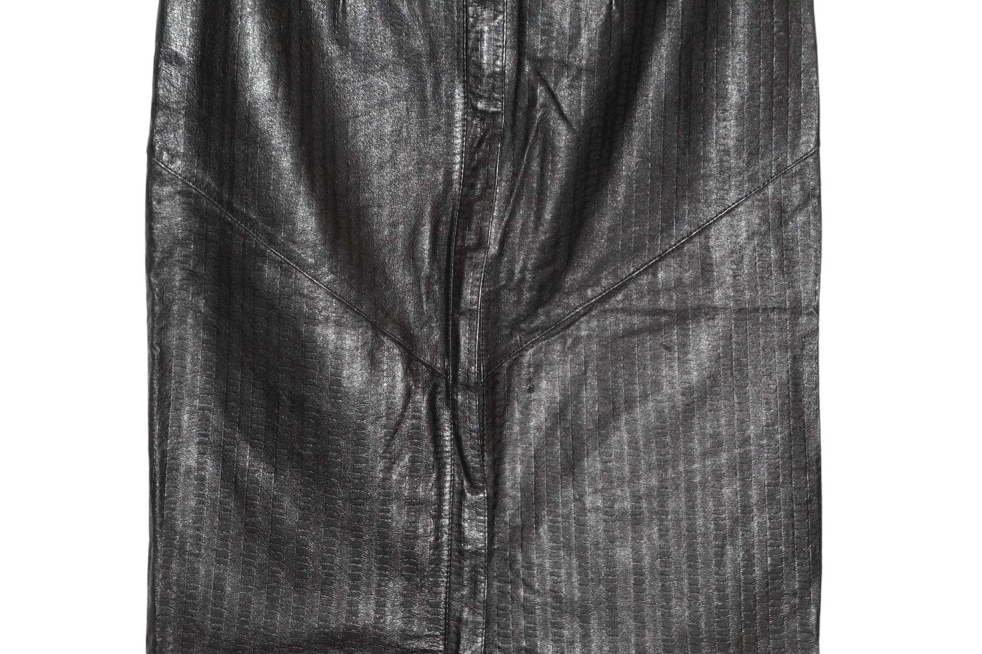Genuine Leather RARE💥70's Giorgio Mobiani Leather Full zip pencil skirt Size 28" / US 6 / IT 42 - 5 Thumbnail