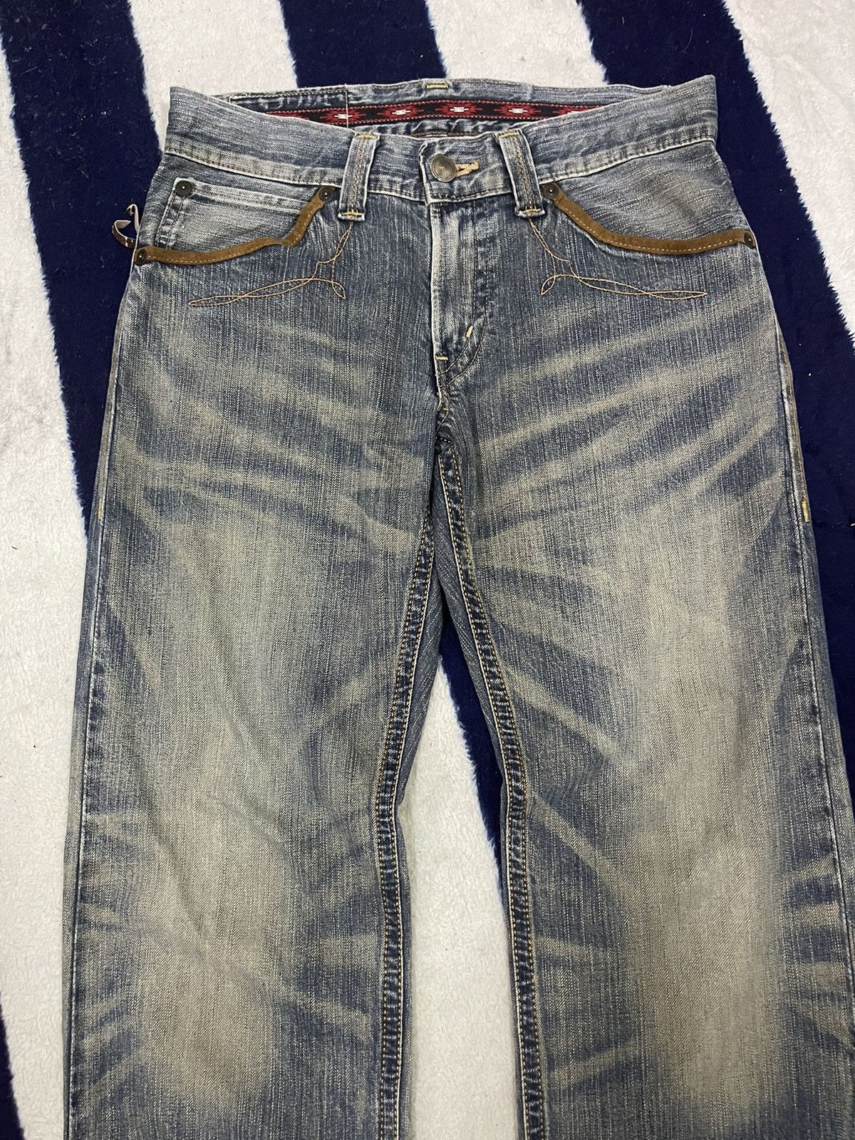 Edwin × Japanese Brand Distressed Edwin Exclusive Vintage Jeans (11) Size US 32 / EU 48 - 14 Thumbnail