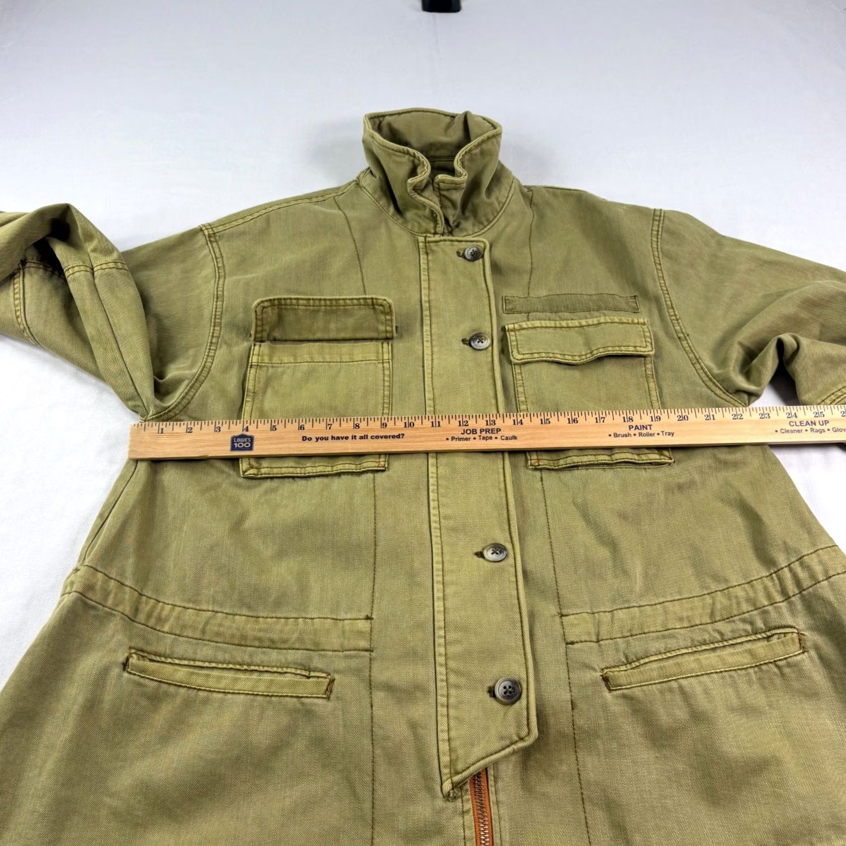 Free People Free People Jacket Womens Small Olive Green Seize The Day Military Oversized Shirt Womens Size S / US 4 / IT 40 - 4 Thumbnail