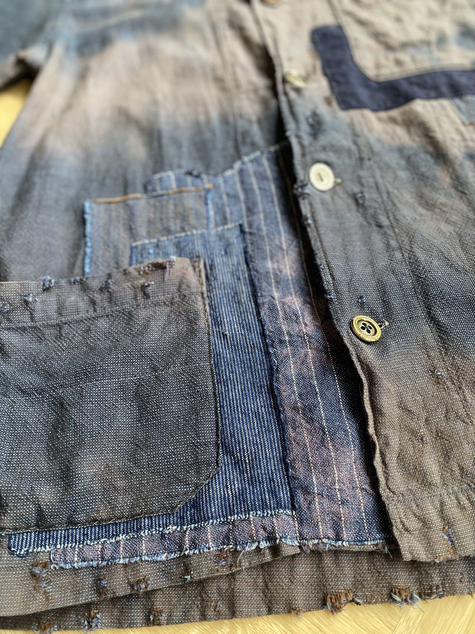 Universal Works Pincheck Dirty Mud-Indigo - Chore Jacket Size US M / EU 48-50 / 2 - 12 Thumbnail