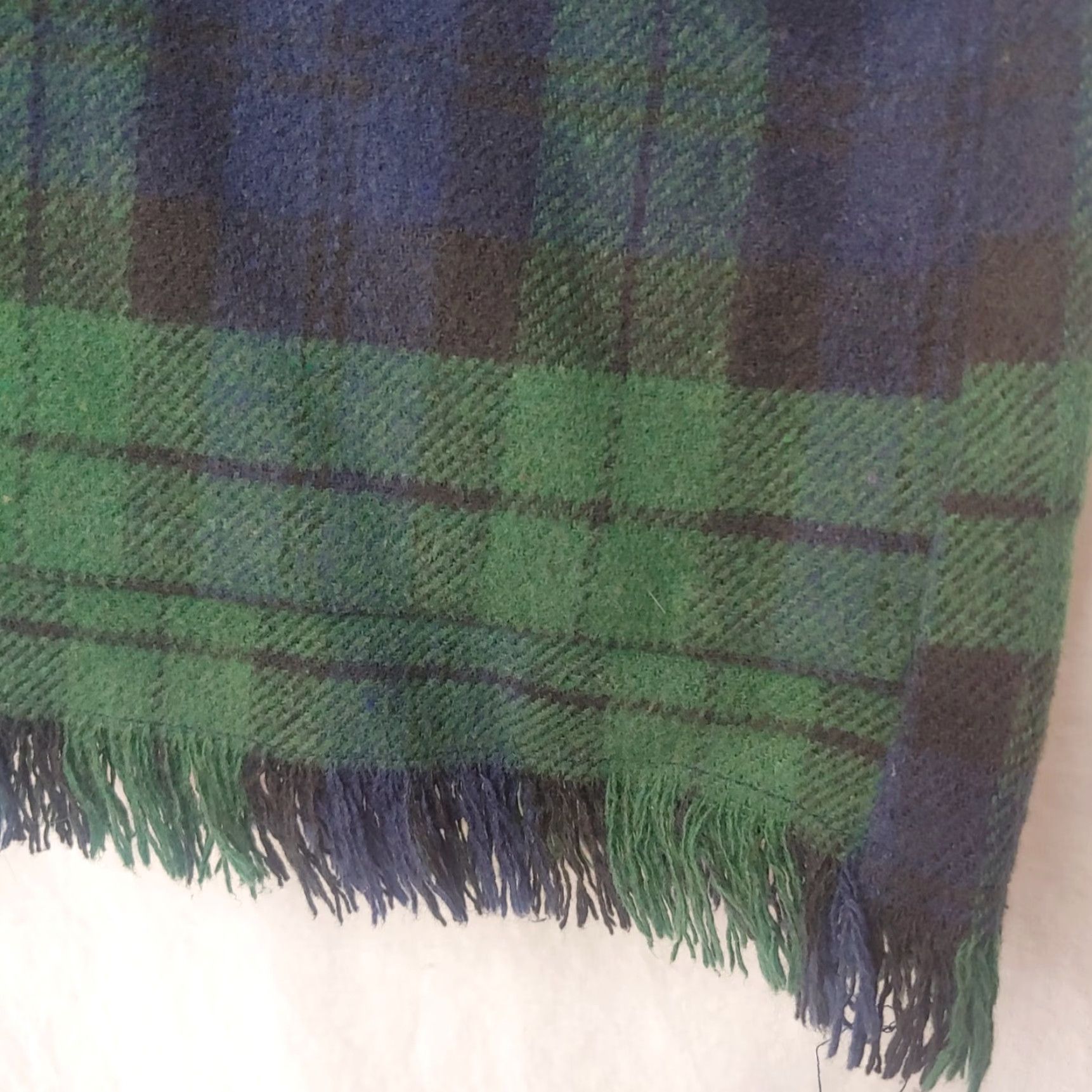 Vintage VINTAGE Stefano ILGWU Vest Women's L Blackwatch Plaid Fringe Button Collared Cotton-Acrylic Knit-Woven Blue-Green ILGWU USA Classic Size L / US 10 / IT 46 - 5 Thumbnail