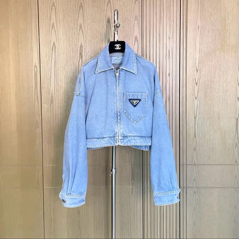 Prada Prada Blue Denim Women’s Cropped Jacket Size S / US 4 / IT 40 - 1 Thumbnail