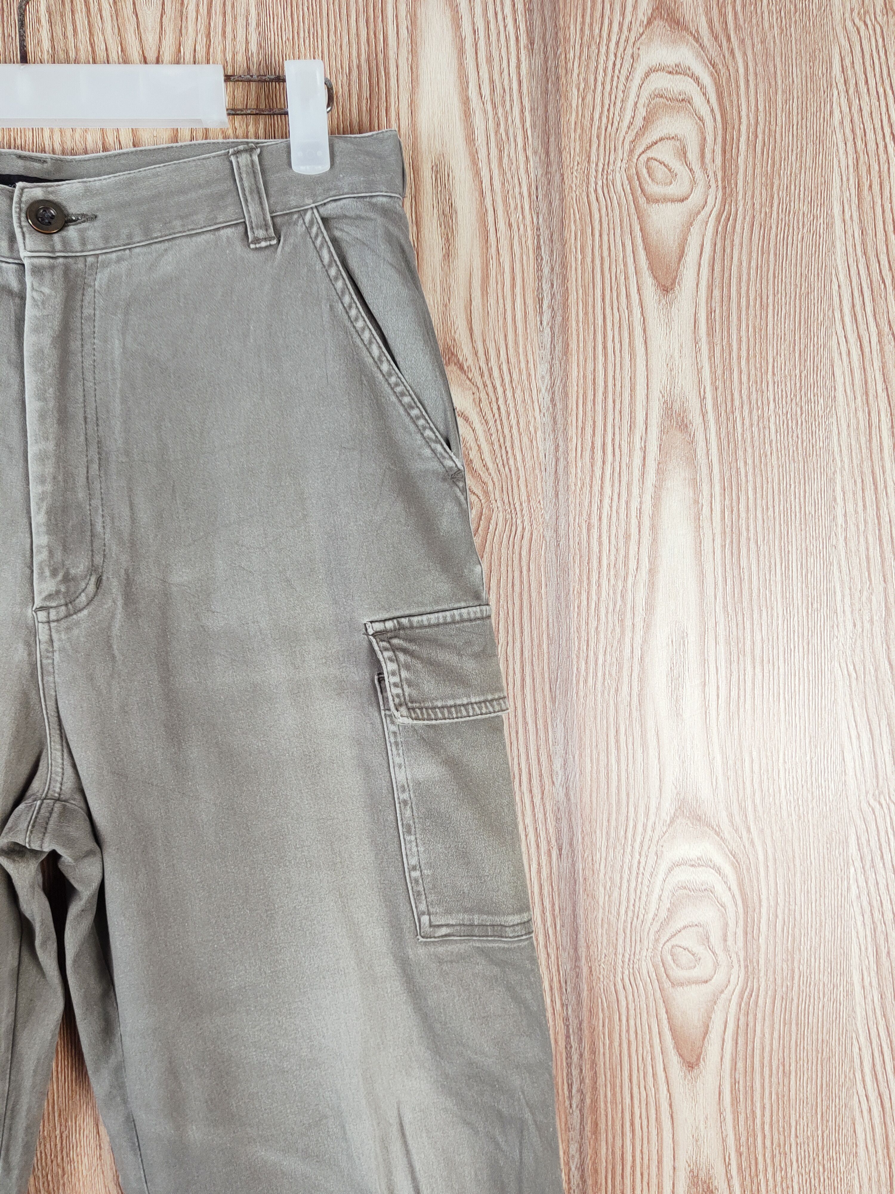 Japanese Brand Livre Claire Green Faded Multipocket Cargo Pants #W98 Size US 31 - 5 Thumbnail