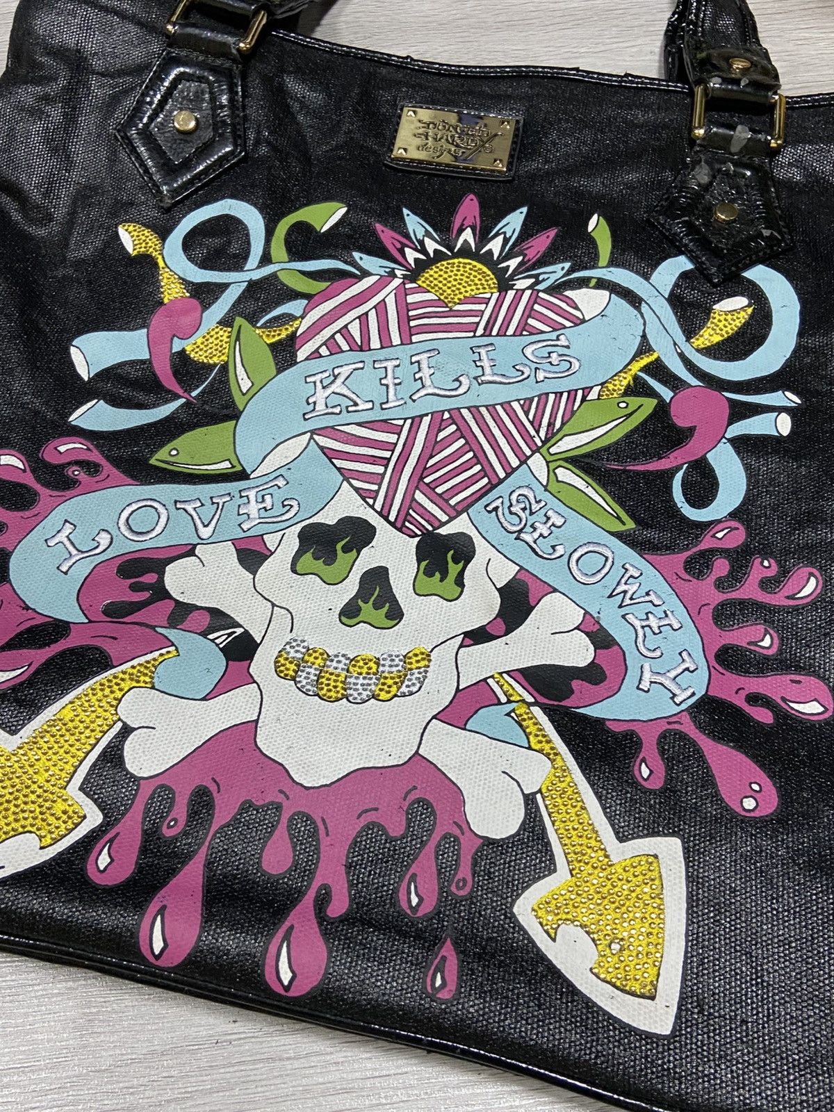Ed Hardy Ed Hardy swallow love kills slowly tote bag Size ONE SIZE - 4 Thumbnail